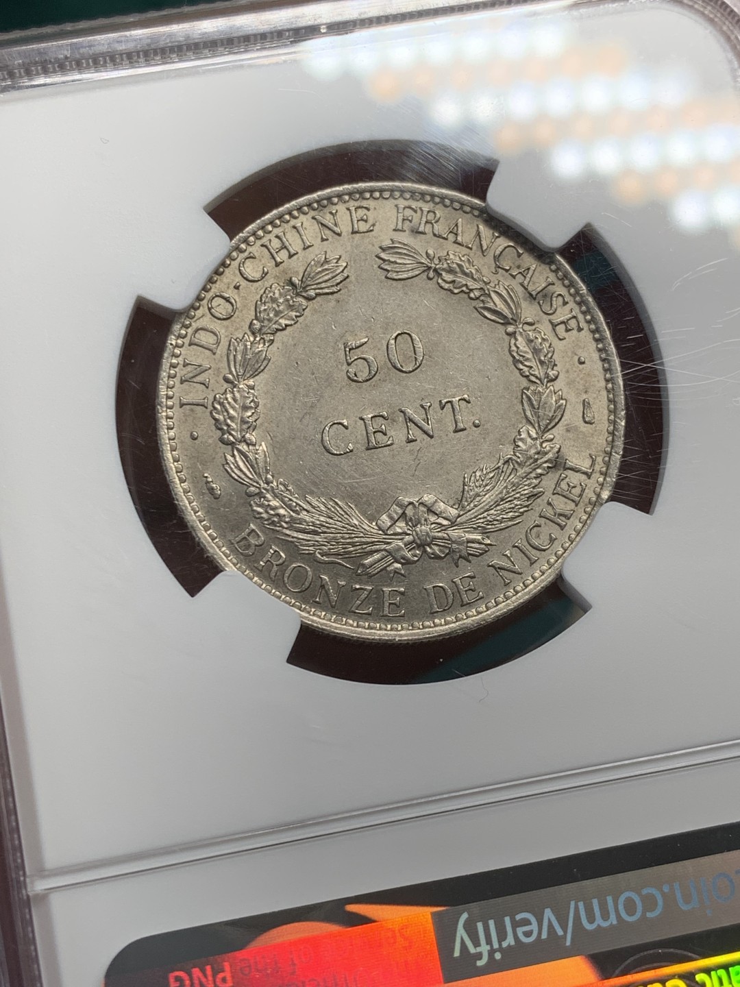 《竞宝斋》第146场-周日，周一 2场 (全场包邮) NGC SP61 1946年法属印支坐洋50分镍质样币ESSAI签字版胜利女神，总发行量1100枚，属于座洋大珍名誉品。（同款样币最新成交价一万六）
