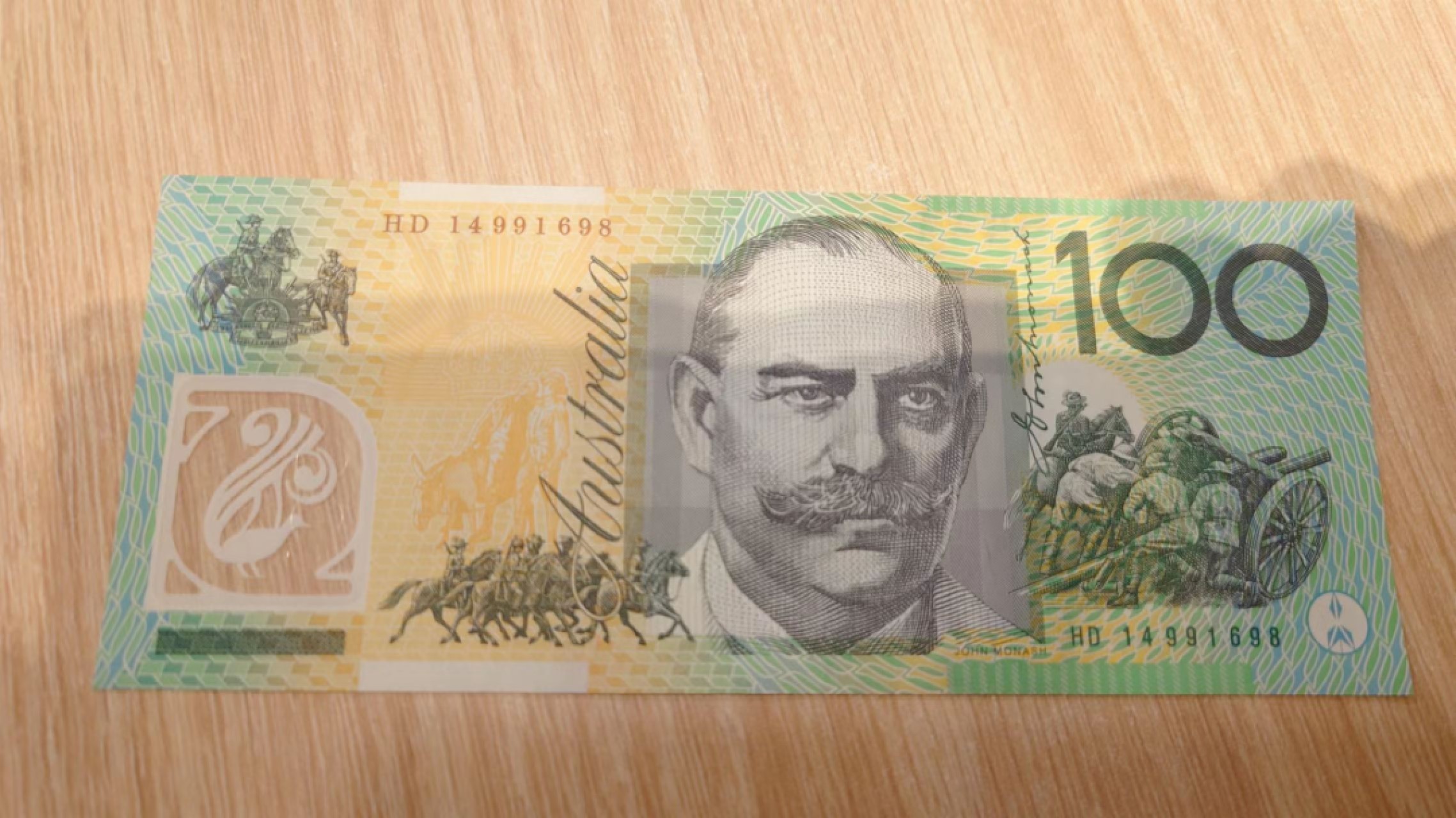 【世界钱币收藏】精选微拍第57期暨2023年第四期 裸钞专场 2014年澳大利亚100元 全新绝品无47尾号698