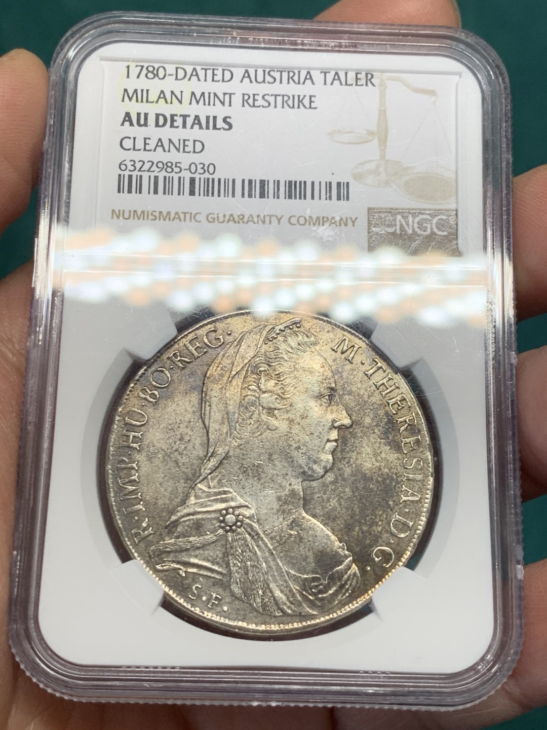 《竞宝斋》第146场-周日，周一 2场 (全场包邮) NGC AU 1780早期后铸 神罗“大奶妈” 稀少好品米兰厂 边齿清晰老味道