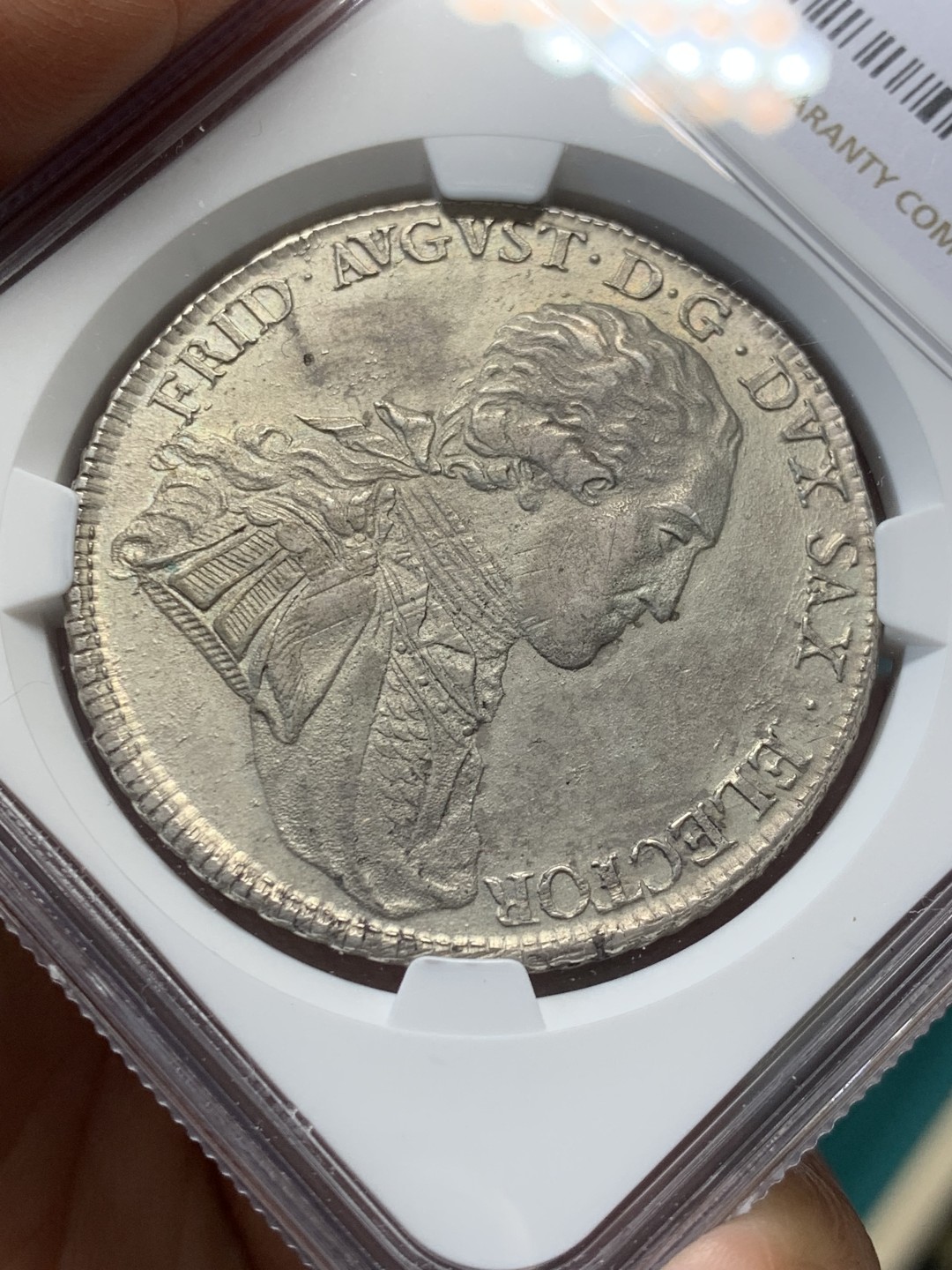 《竞宝斋》第146场-周日，周一 2场 (全场包邮) NGC-AU58 德国萨克森1801年1泰勒大银币