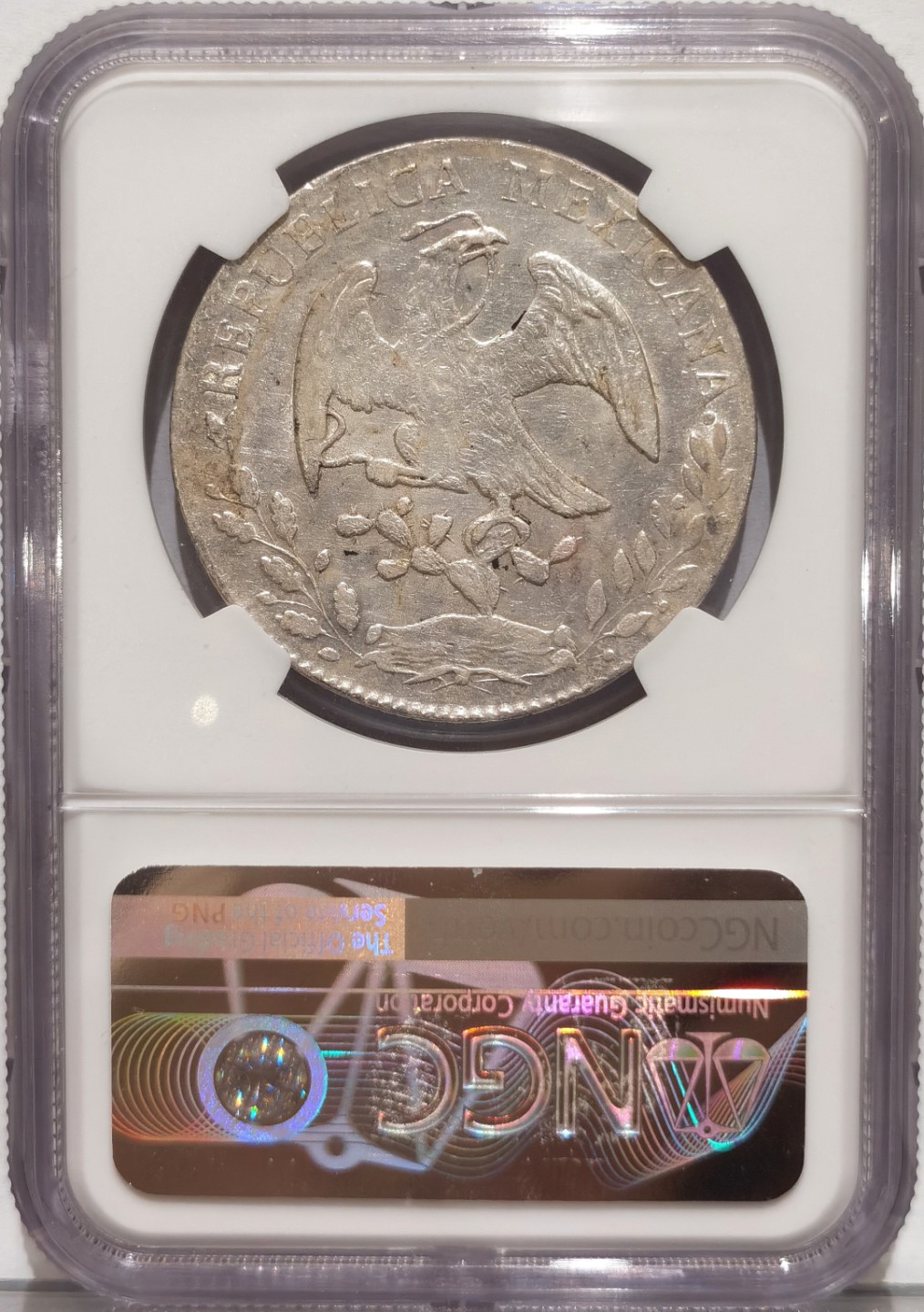 博洋堂“臻选之作”世界钱币精品专场暨第020期（全场包邮） NGC AU 墨西哥1867/57年GO YF版花边鹰洋