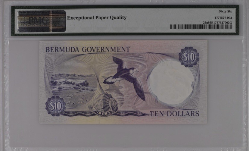 收藏联盟Quantum Auction 第242期拍卖  百慕大1970年10元 PMG66 首发A/1冠