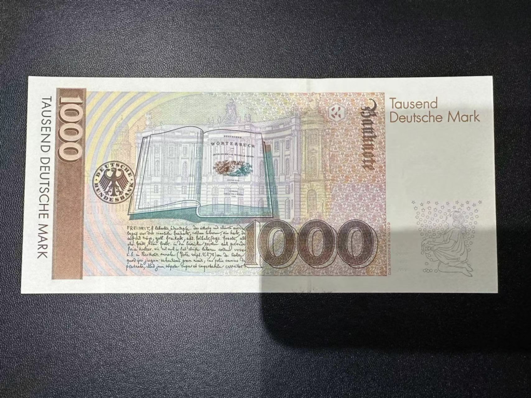 《外钞收藏家》第二百五十三期（德法意专场） 联邦德国1993年1000马克 全新 轻微荧光反应