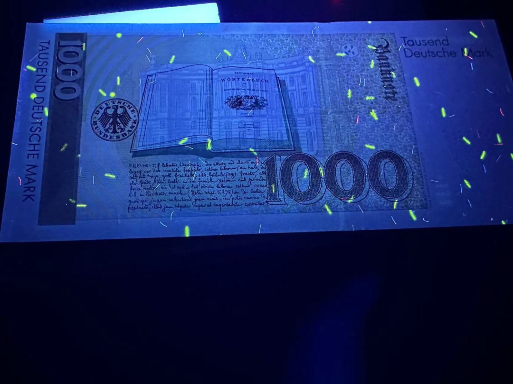 《外钞收藏家》第二百五十三期（德法意专场） 联邦德国1993年1000马克 全新 轻微荧光反应