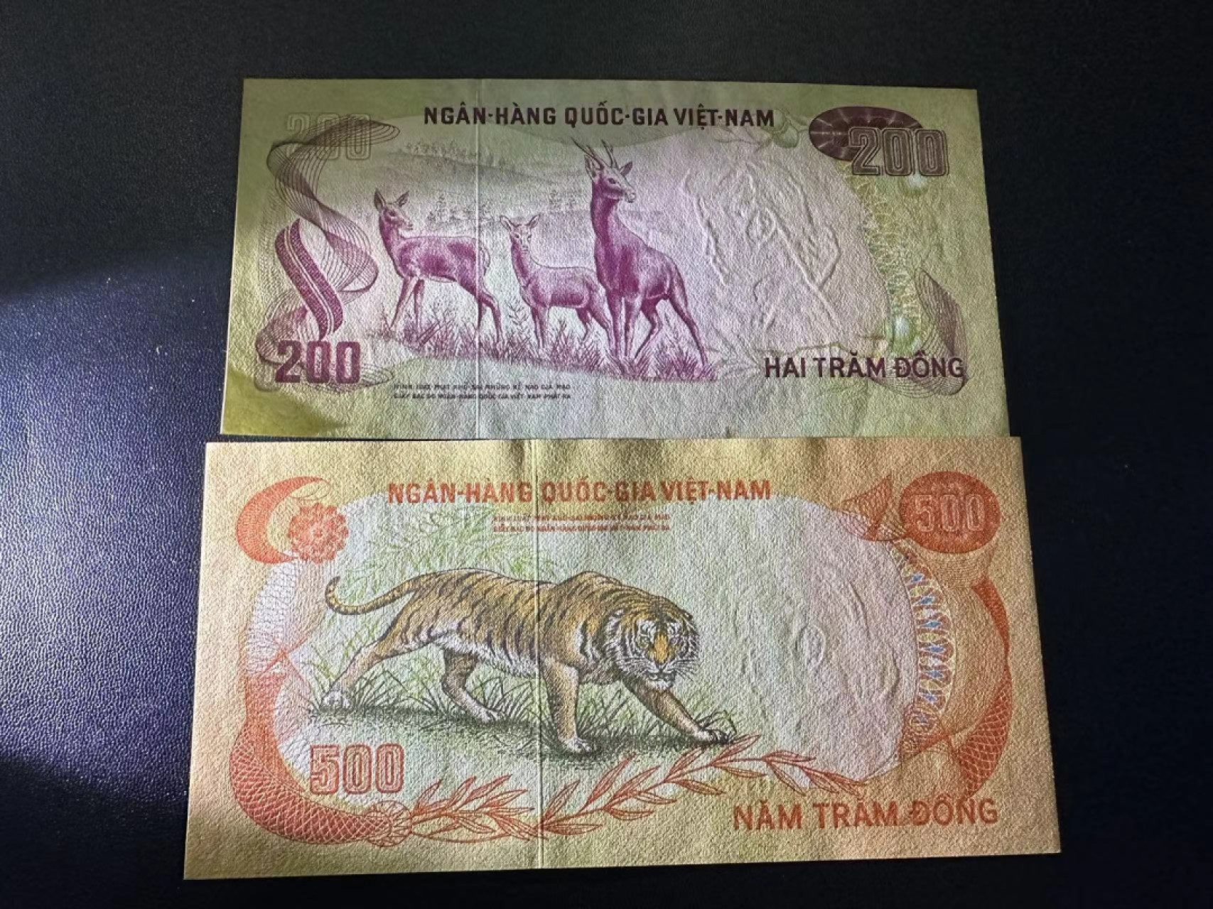 《外钞收藏家》第二百五十四期（连拍第二场） 越南200、500两张一起 近全新 瑕疵如图