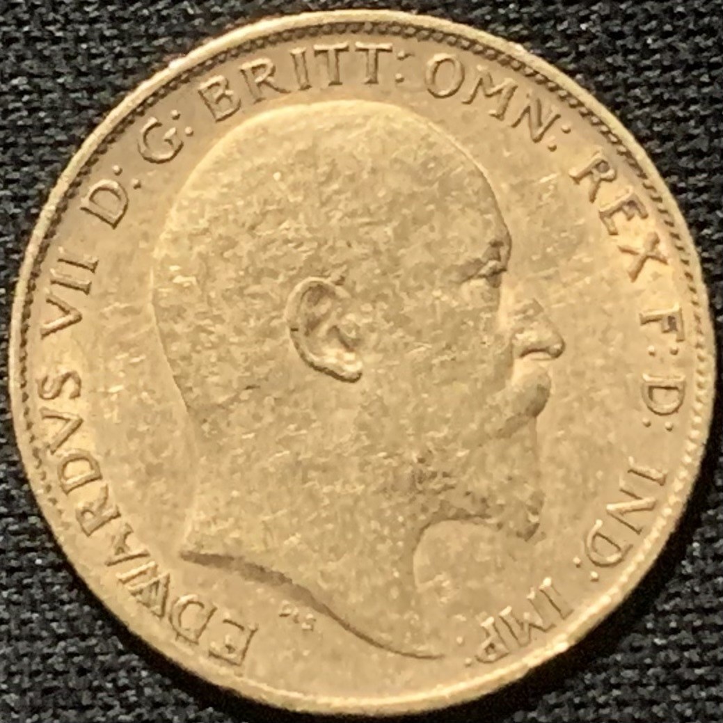 紫瑗钱币——第264期拍卖 英国 1905年 爱德华七世 1/2磅 3.999克 0.917金