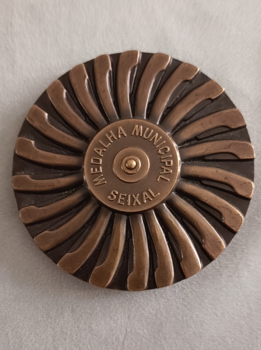 德国马克欧洲章牌摆件第十期 葡萄牙大铜章，Medalha市，8cm，可转动