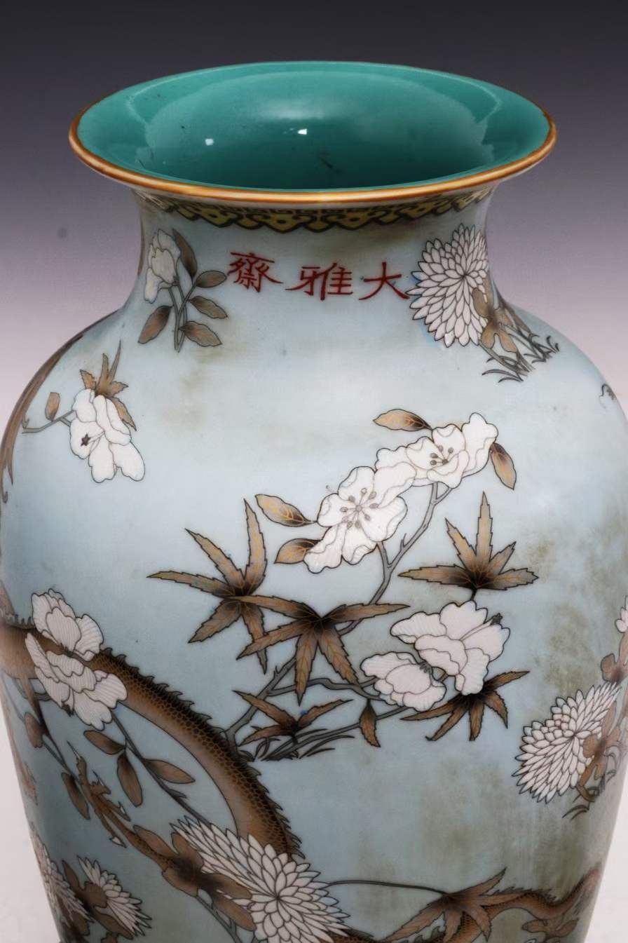 美品.款式“长春永庆”大雅斋慈禧太后专用瓷粉彩龙纹象腿瓶