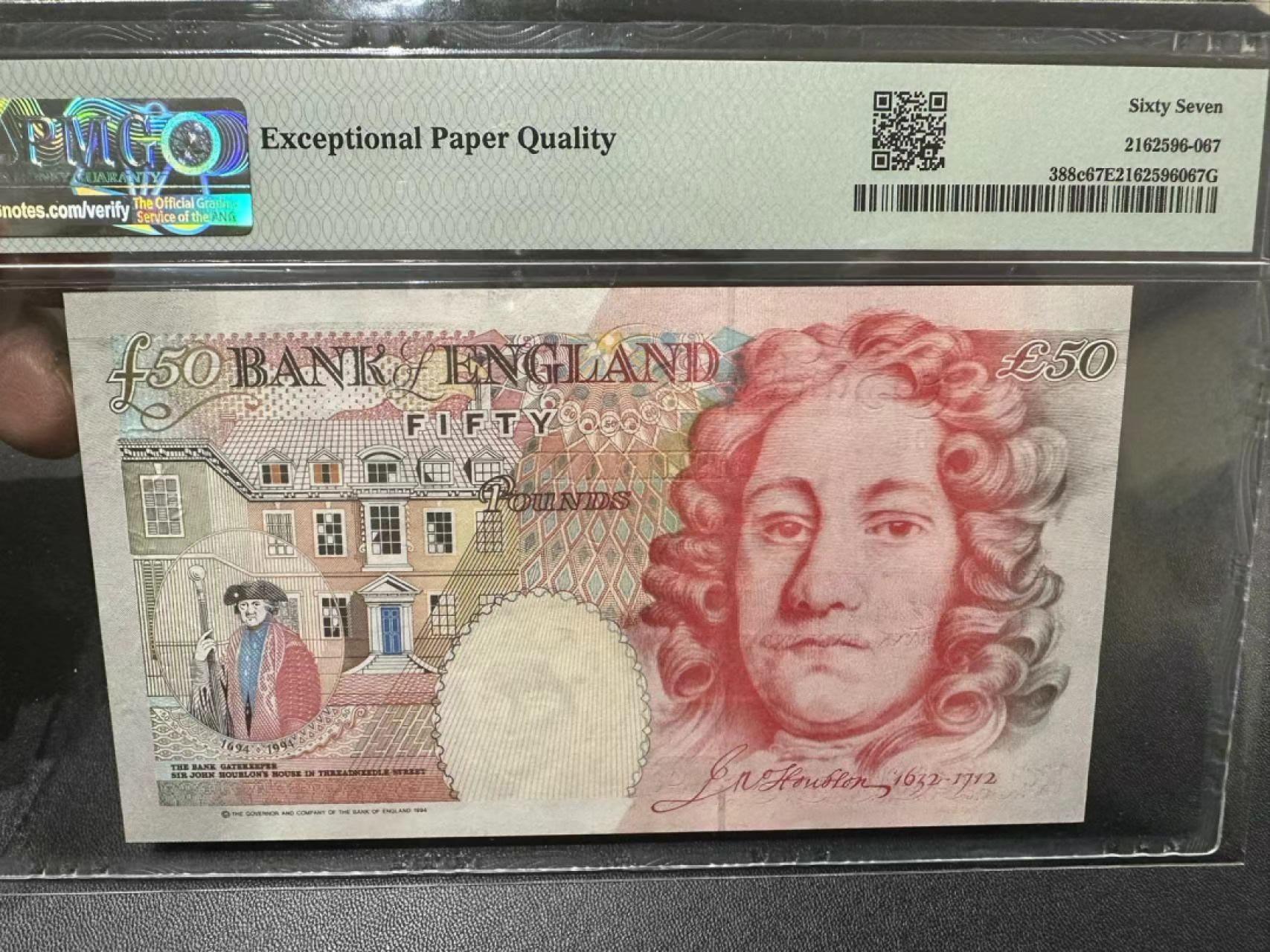 《外钞收藏家》第二百五十四期（连拍第二场） 1994年英国E序列50镑 PMG67