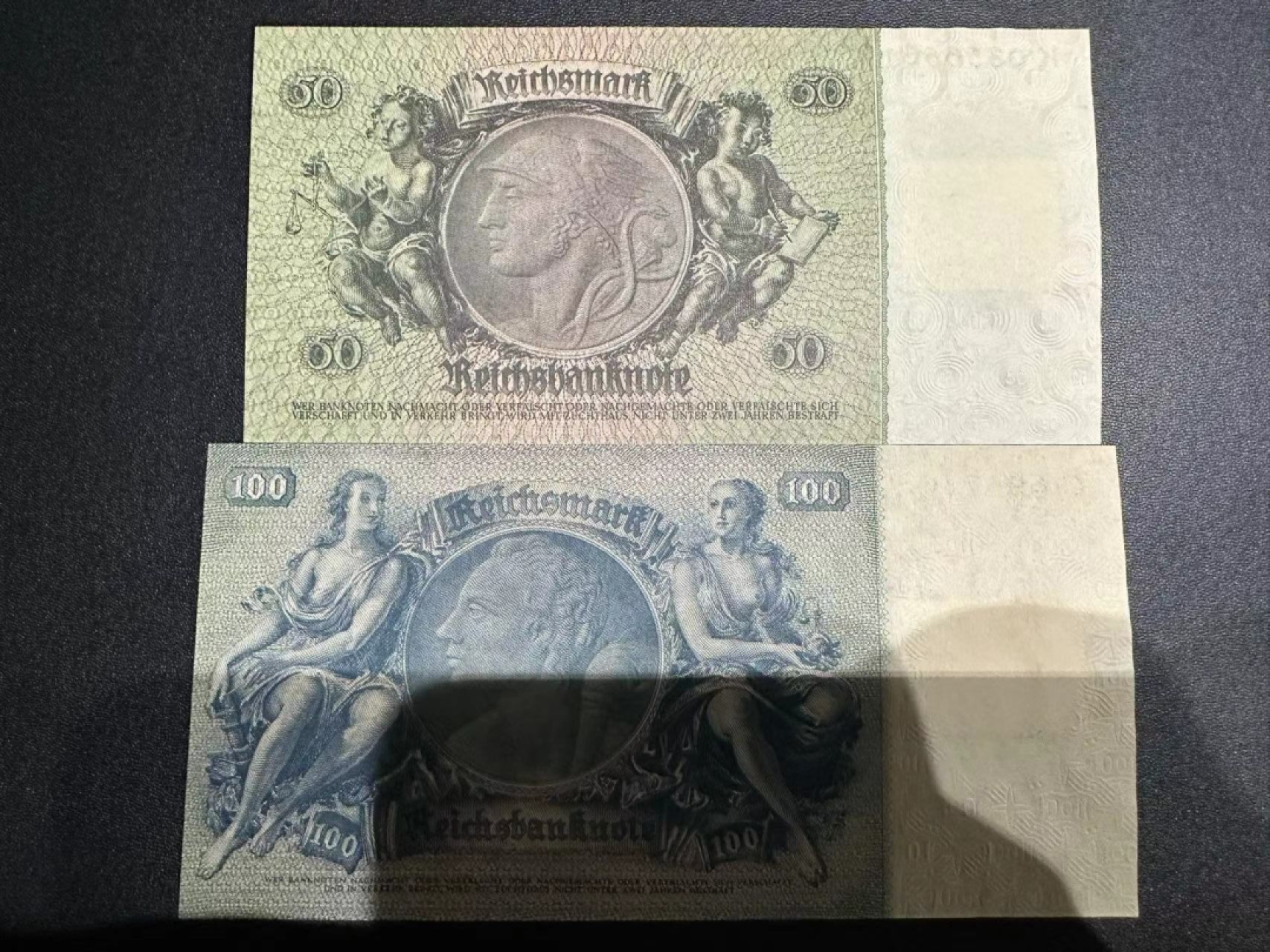 《外钞收藏家》第二百五十三期（德法意专场） 民主德国1948年苏占时期高值2枚，50/100马克  全新UNC