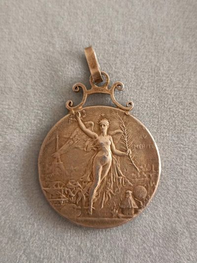 德国马克欧洲章牌摆件第十期 - 1991年法国银吊坠27mm11.5g