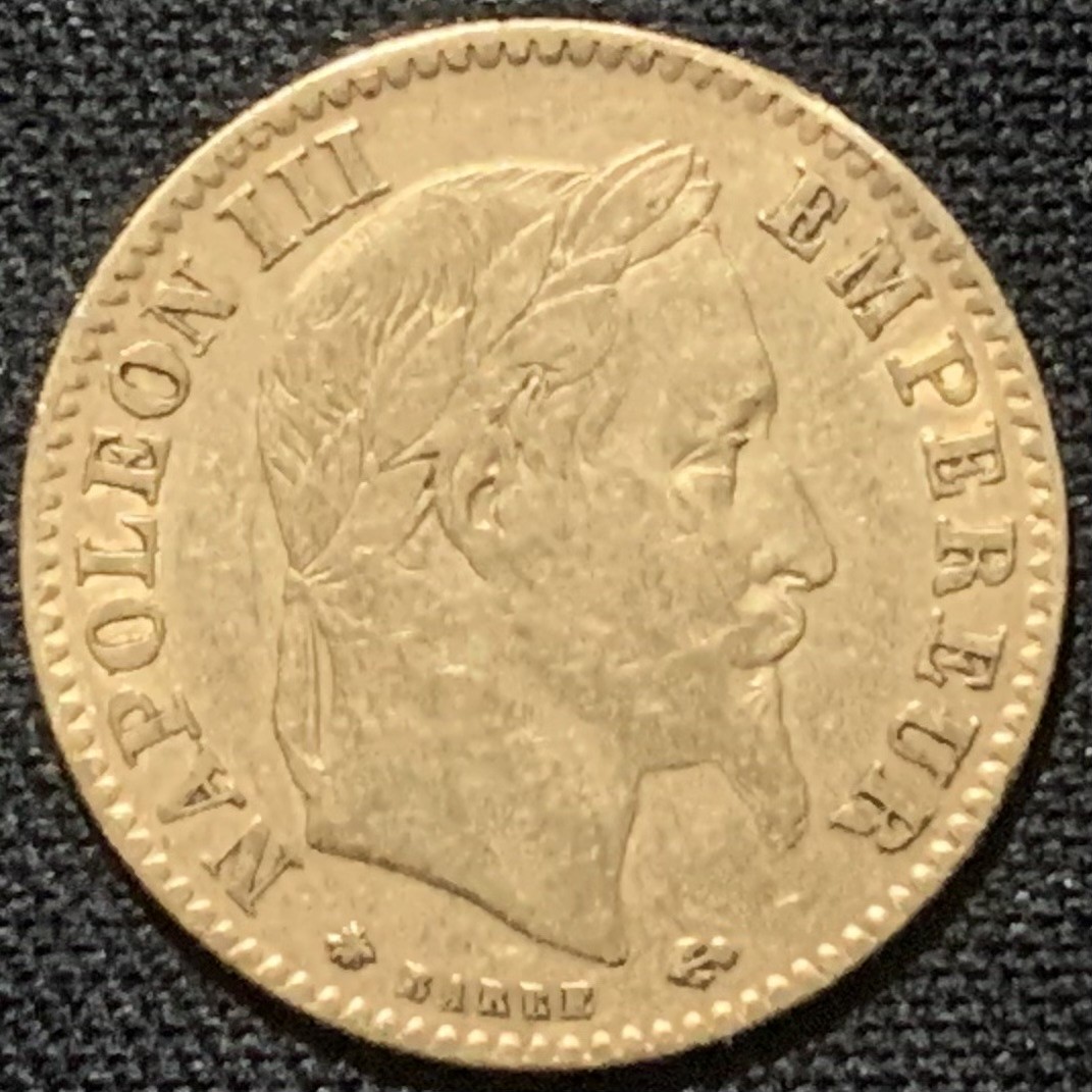 紫瑗钱币——第260期拍卖 法国 1868年 A版 拿破仑三世 10法郎 3.225克 0.9金