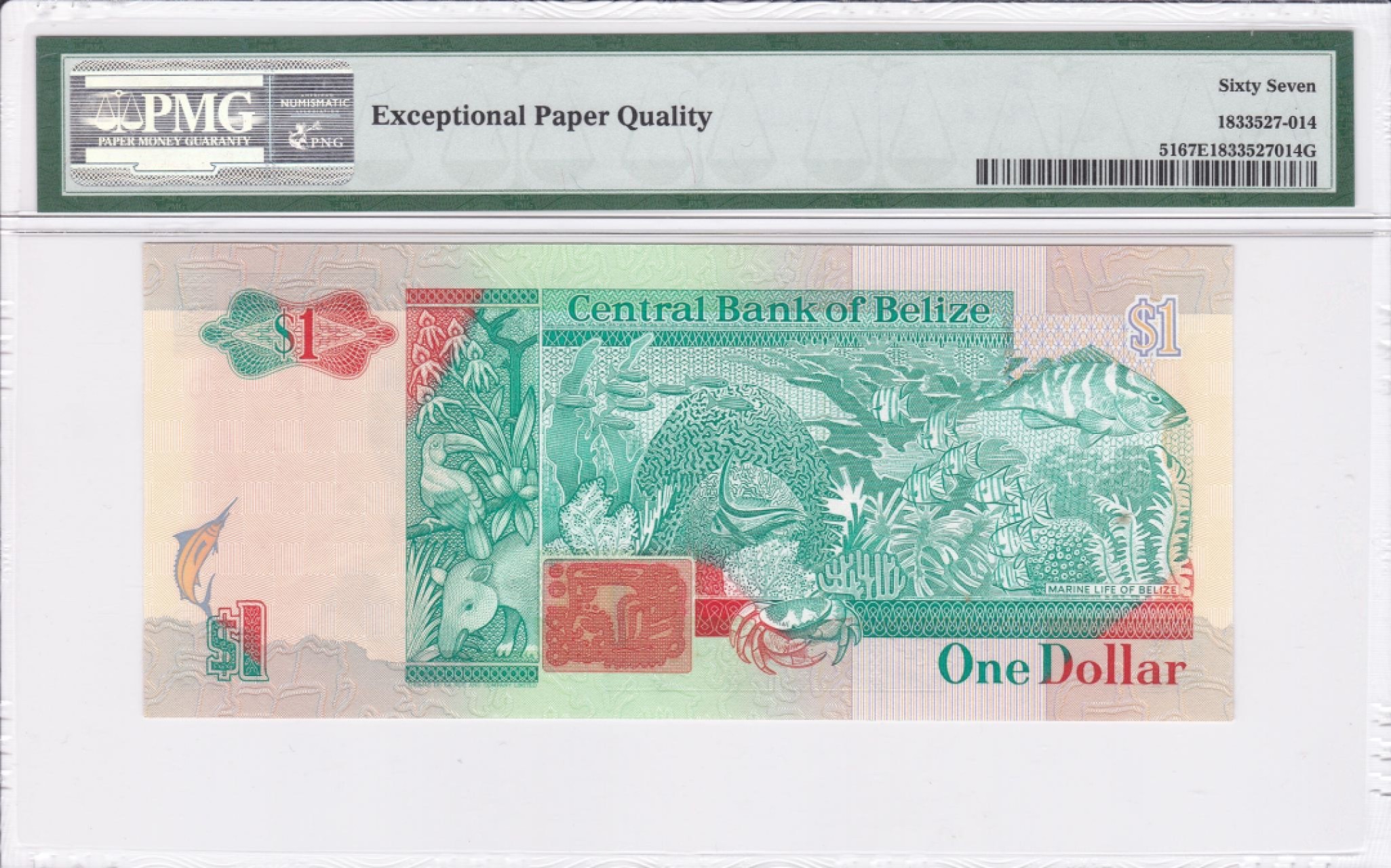 收藏联盟Quantum Auction 第243期拍卖 已更新 伯利兹1990年1元 PMG67 AA首发冠