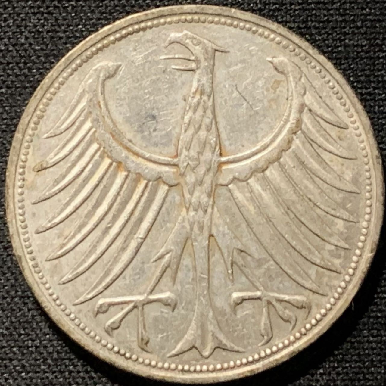 紫瑗钱币——第261期拍卖 联邦德国 1967年 F厂 流通 5马克 11.2 0.625银