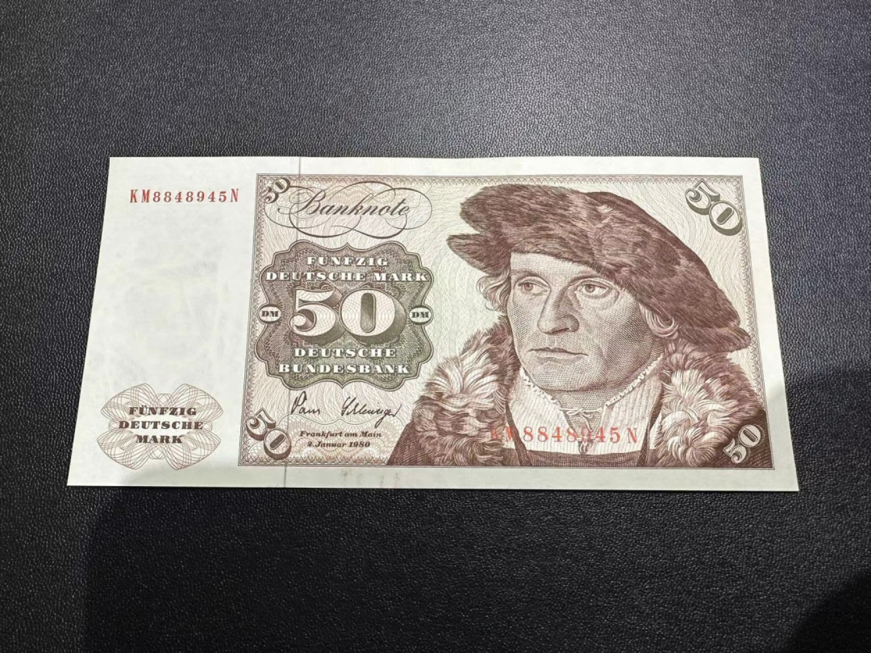 《外钞收藏家》第二百五十三期（德法意专场） 联邦德国1980年50马克 全新 轻微点钞痕