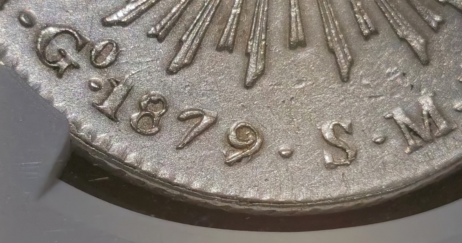 博洋堂“臻选之作”世界钱币精品专场暨第020期（全场包邮） NGC AU 墨西哥1879/8年GO SM版花边鹰洋