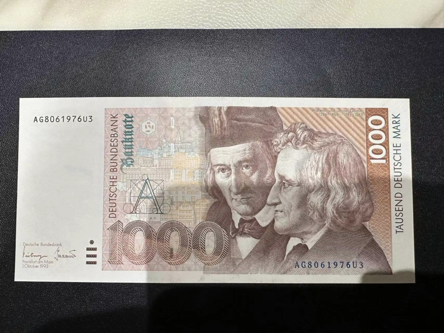 《外钞收藏家》第二百五十三期（德法意专场） 联邦德国1993年1000马克 全新 轻微荧光反应