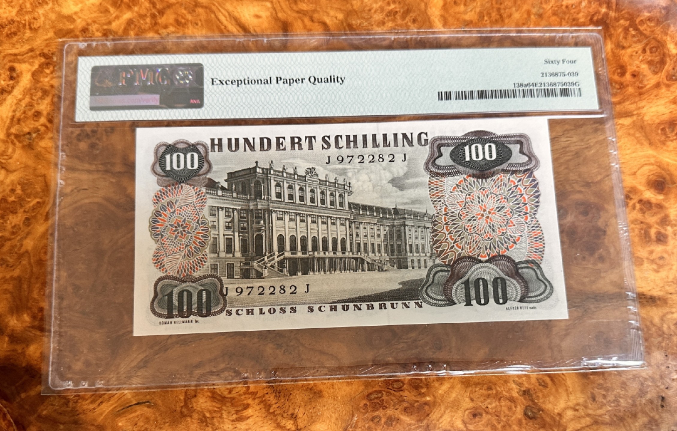 Chase Auction 第20期 - - 外钞、民国钞和人民币混合场！ 1960年奥地利100先令，PMG64e！小约翰斯特劳斯！