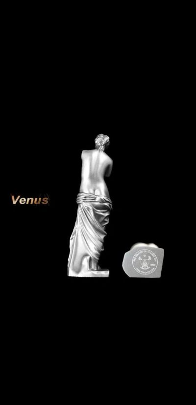 【海寧潮A】喀麦隆2022年世界雕塑系列1断臂的维纳斯仿古银币原盒证书，925银，90克，发行199枚