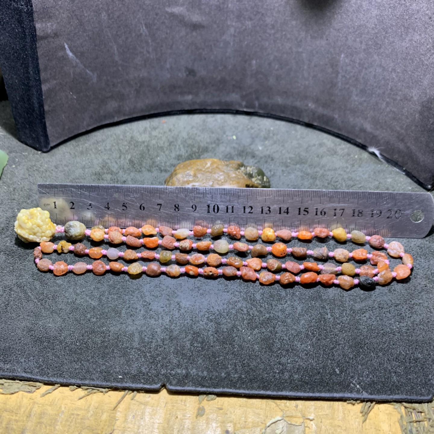 精美罕见天然阿拉善红筋脉玛瑙项链一条，