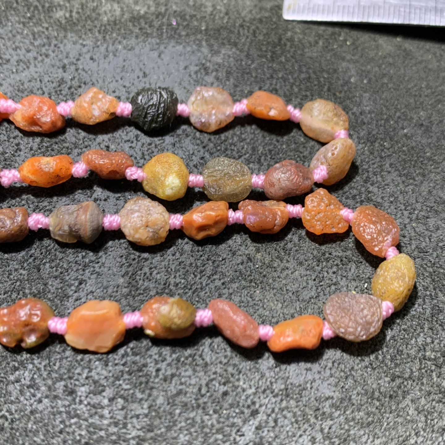 精美罕见天然阿拉善红筋脉玛瑙项链一条，