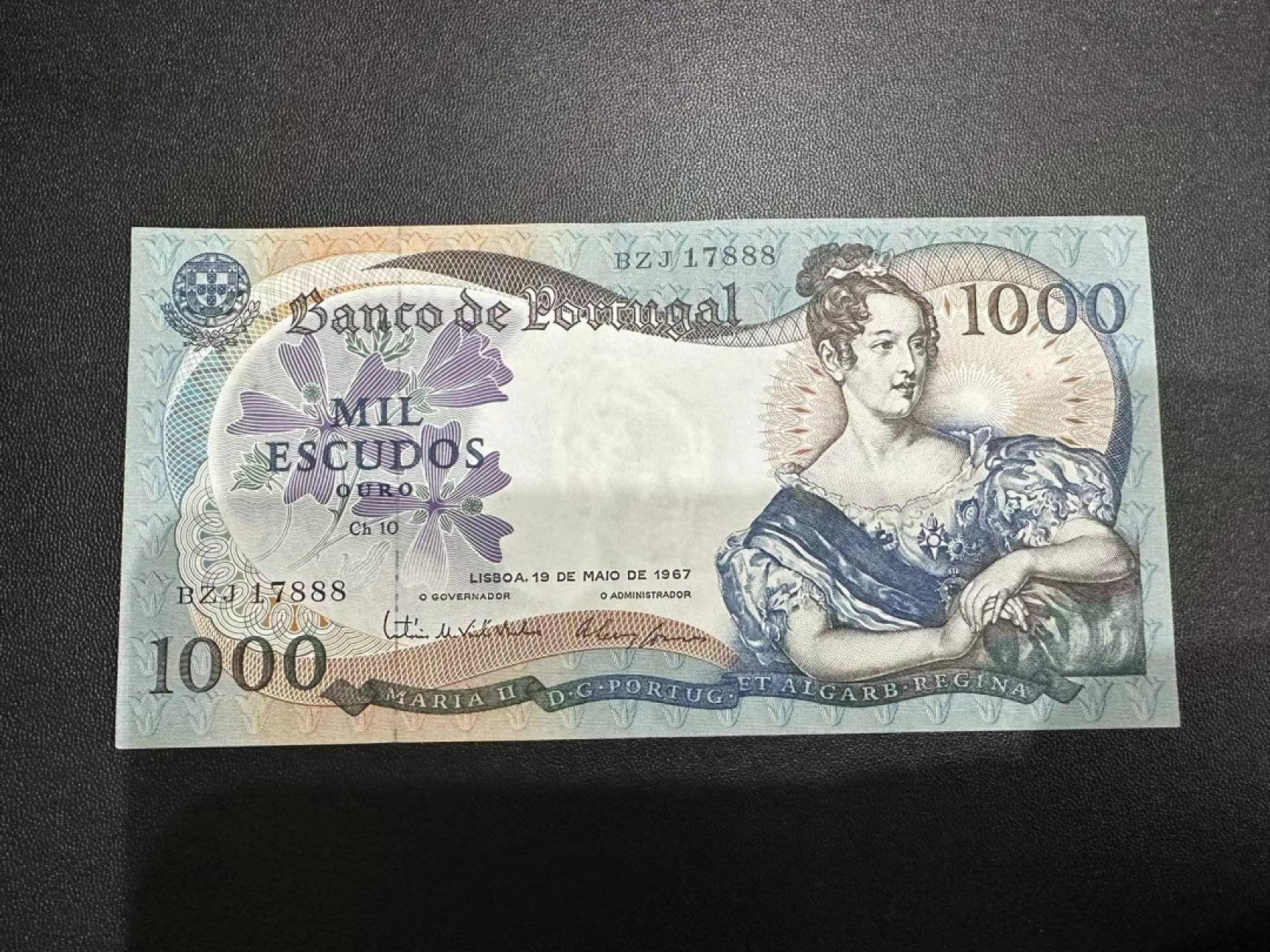 《外钞收藏家》第二百五十五期（连拍第三场） 葡萄牙1000埃斯库多 888豹子号 AU品相