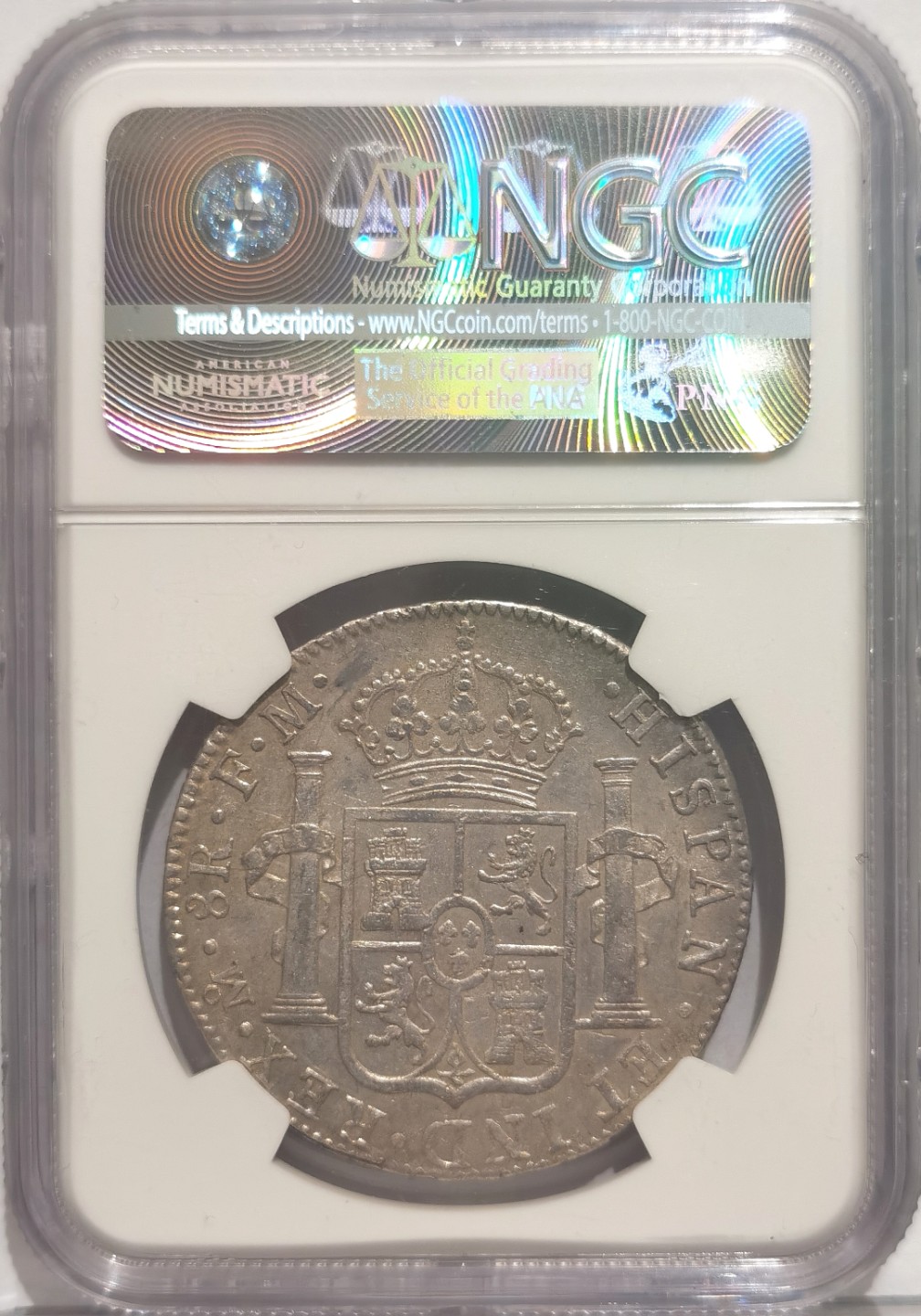 博洋堂“臻选之作”世界钱币精品专场暨第020期（全场包邮） NGC AU 墨西哥卡洛斯四世双柱 MO 1792 8里亚尔 淡灰色包浆 卡四第二年好品难度大 目前价值洼地