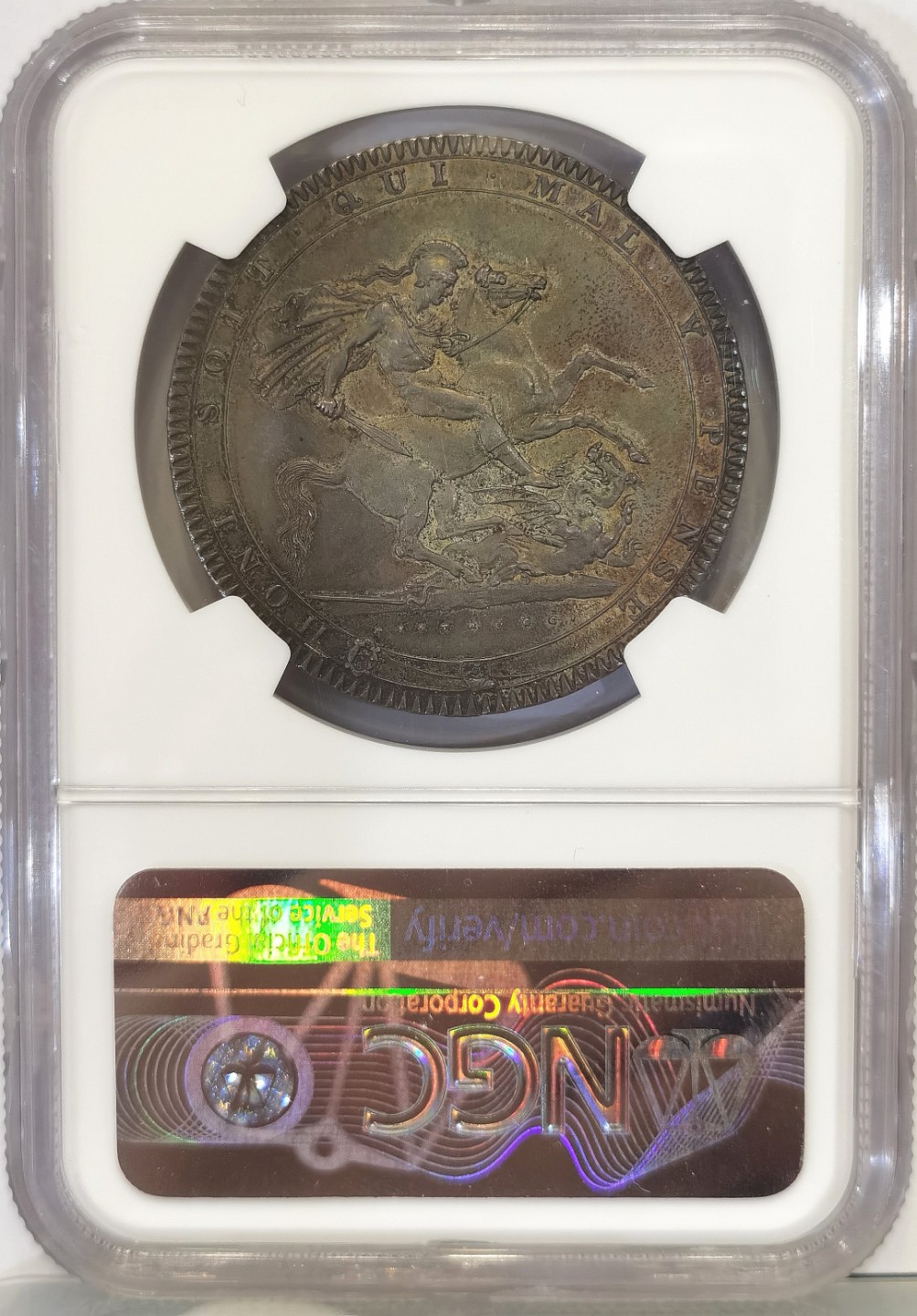 博洋堂“臻选之作”世界钱币精品专场暨第020期（全场包邮） NGC MS63 英国1819LIX乔治三世马剑克朗 原味包浆