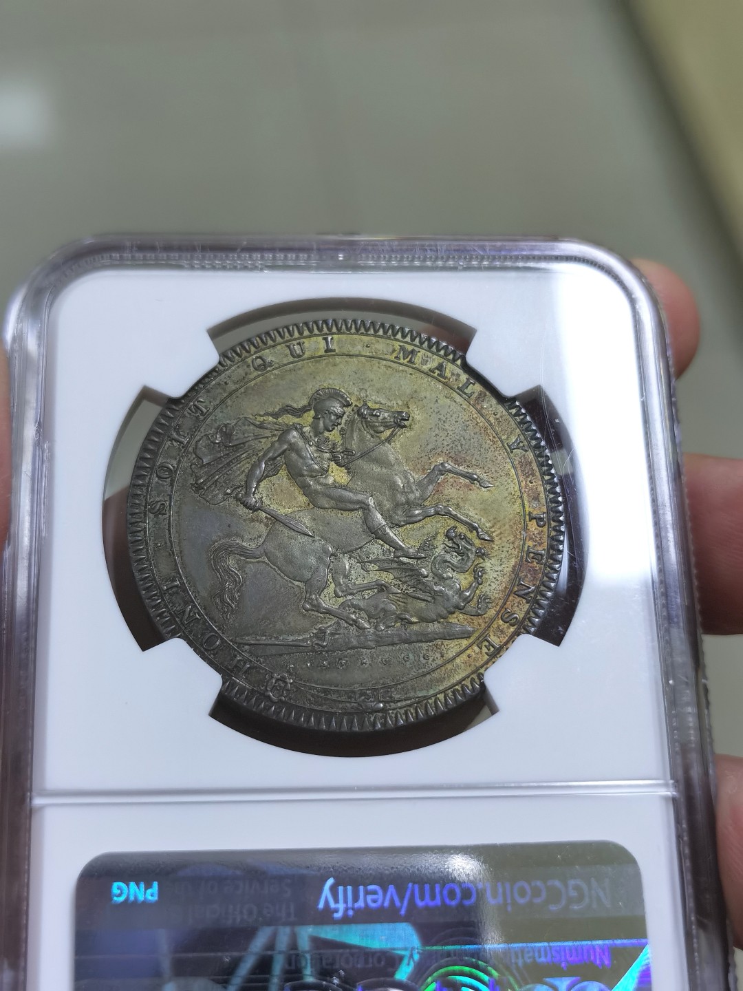 博洋堂“臻选之作”世界钱币精品专场暨第020期（全场包邮） NGC MS63 英国1819LIX乔治三世马剑克朗 原味包浆