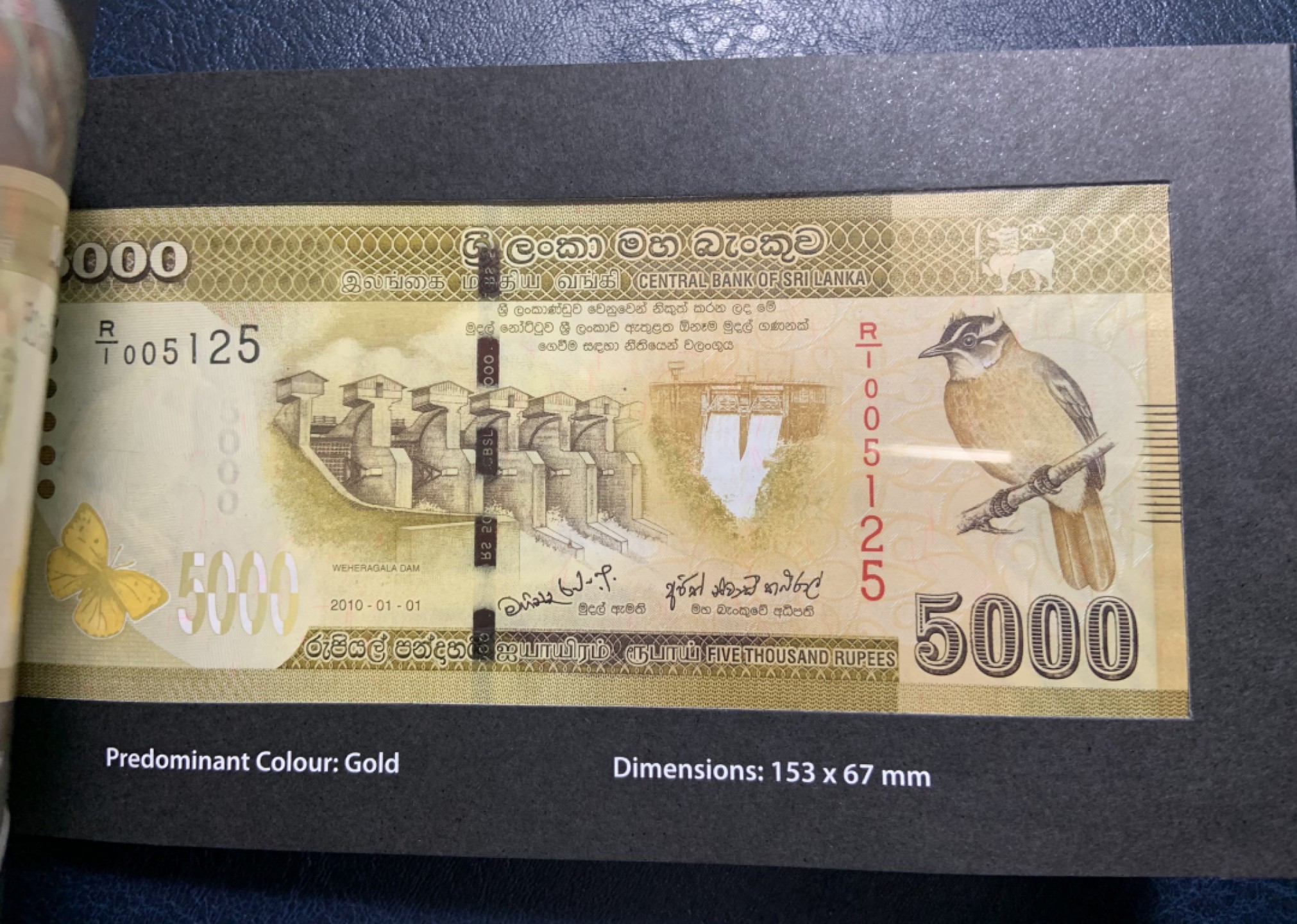 收藏联盟Quantum Auction 第242期拍卖  斯里兰卡2010年20-5000卢比全同号 品相全新UNC 主题是发展，繁荣和锡兰舞蹈