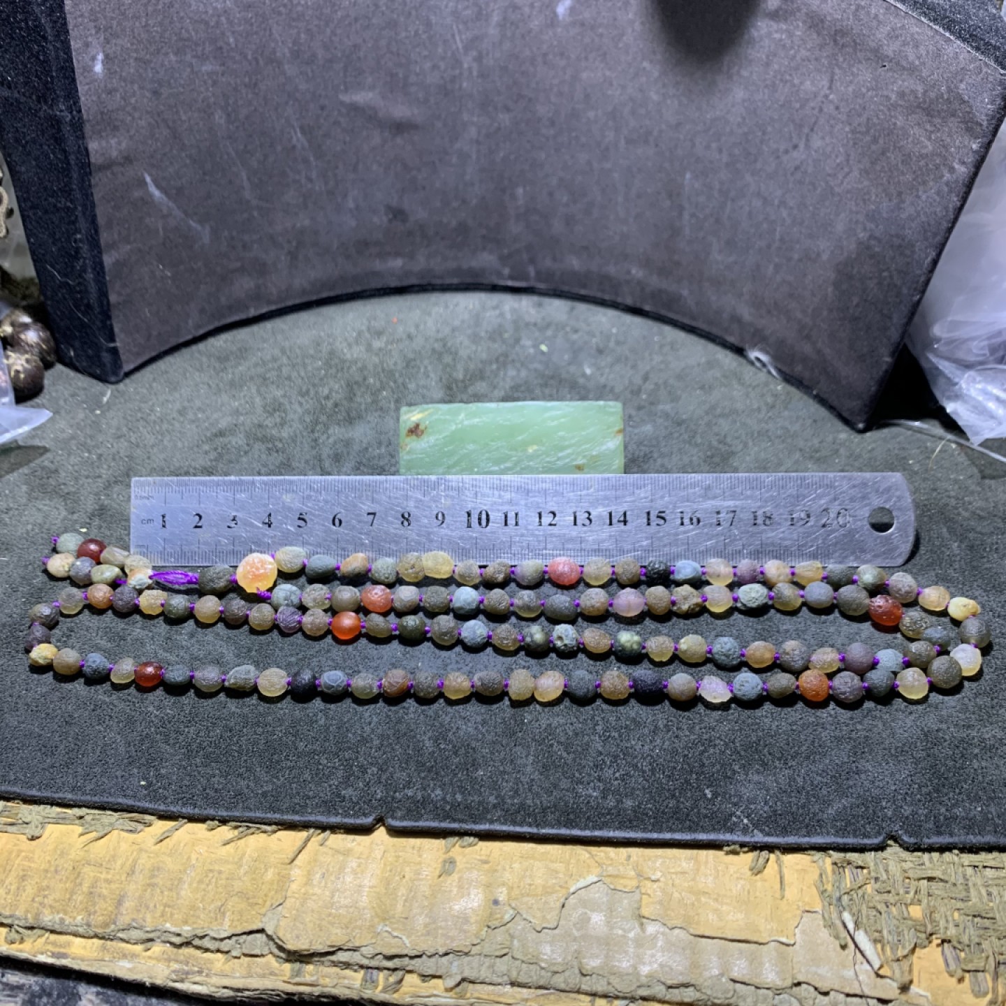 精美罕见天然阿拉善高圆度葡萄干玛瑙108项链一条，