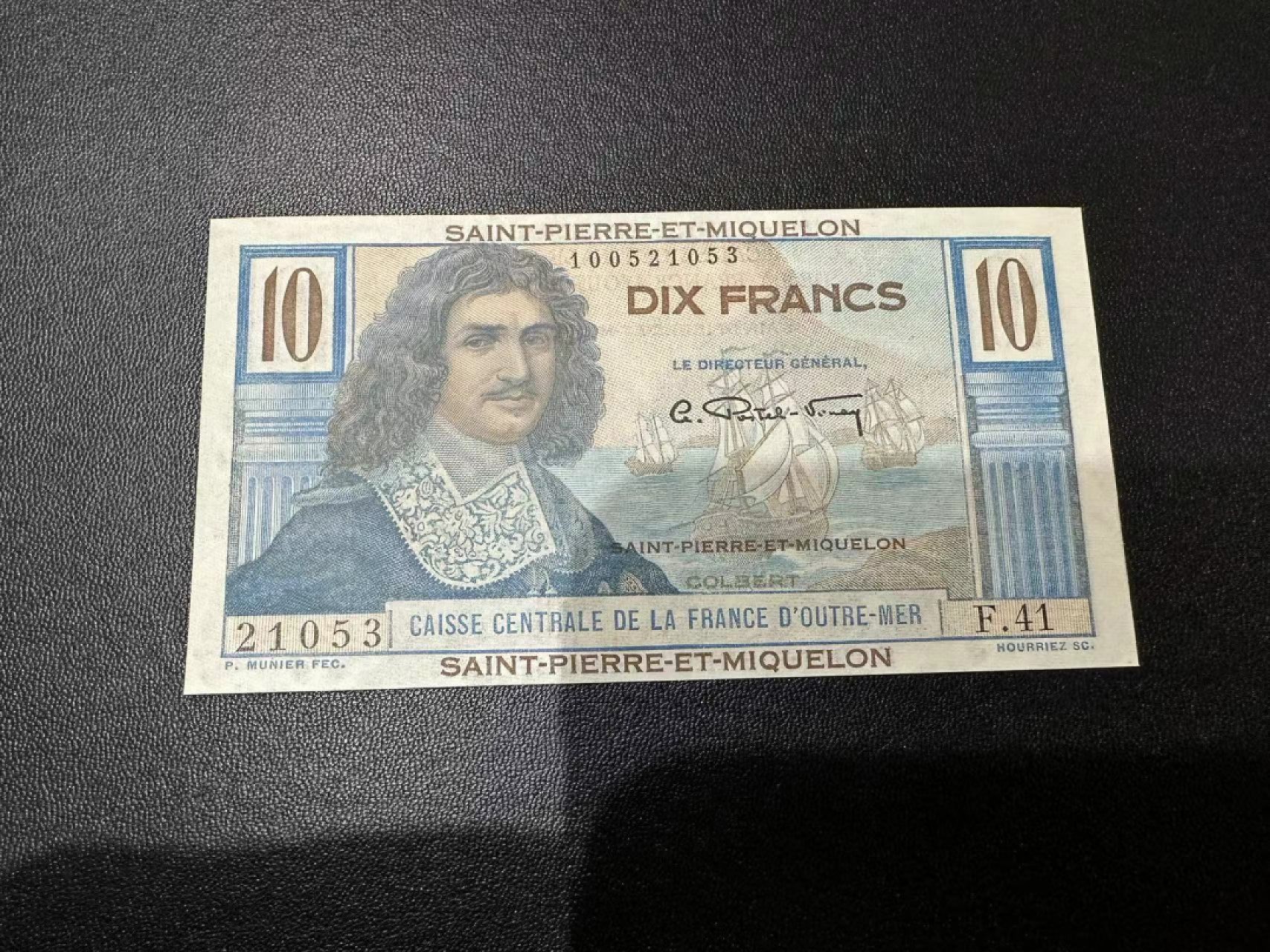 《外钞收藏家》第二百五十五期（连拍第三场） 法属圣皮尔和密克隆10法郎 近全新 受潮