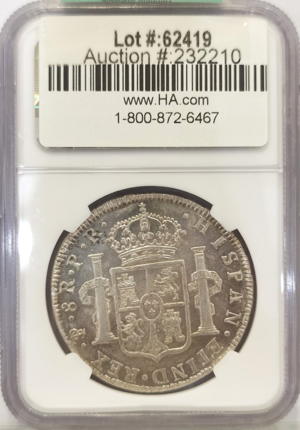 博洋堂“臻选之作”世界钱币精品专场暨第020期（全场包邮） NGC MS60 西属玻利维亚1777年卡洛斯三世双柱 8里亚尔 热门年份 卡三上MS都是收藏品