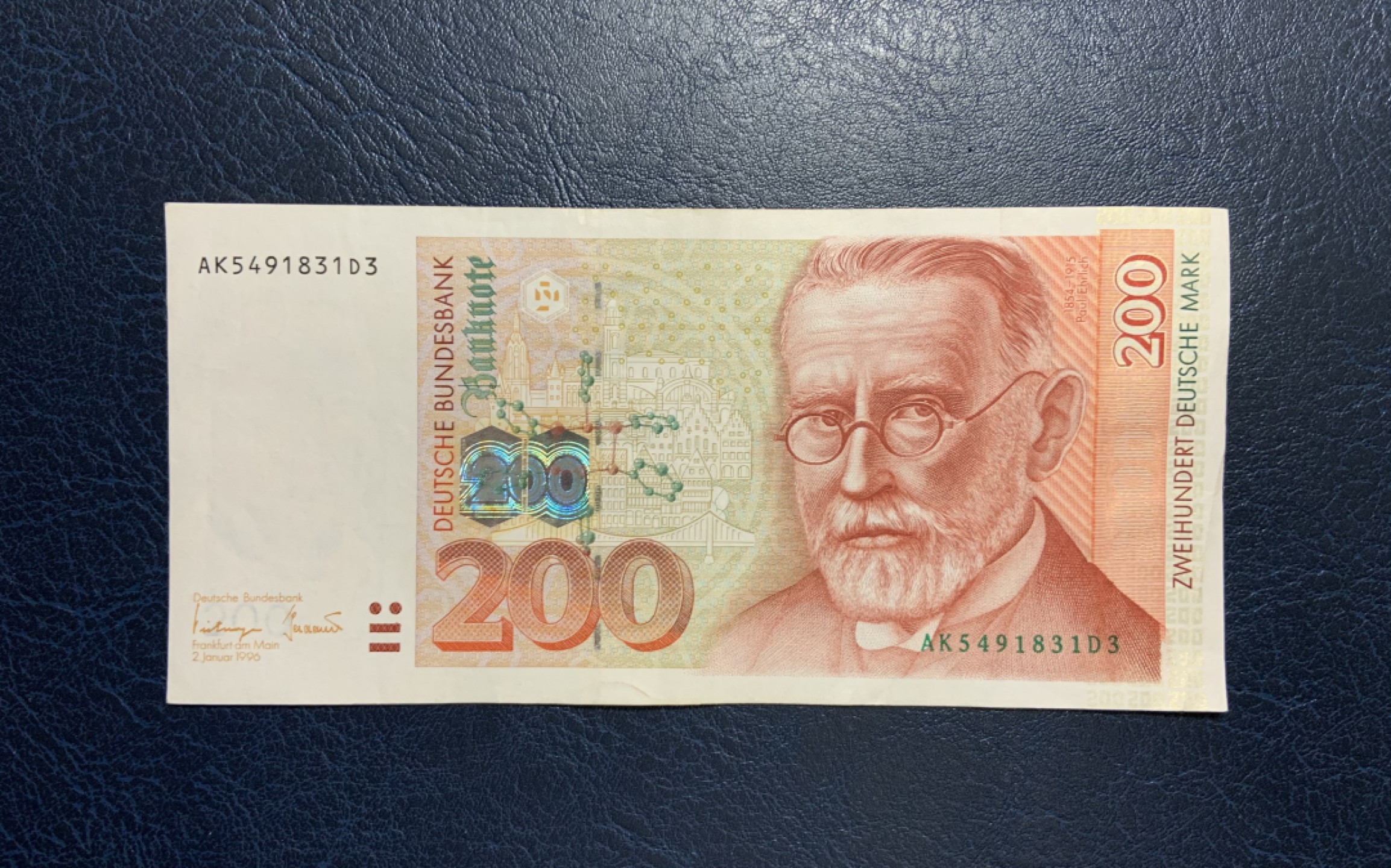 收藏联盟Quantum Auction 第243期拍卖 已更新 德国联邦1996年200马克 品相如图 非全新 诺贝尔奖得主 梅毒特效药666发现者 埃尔利希 