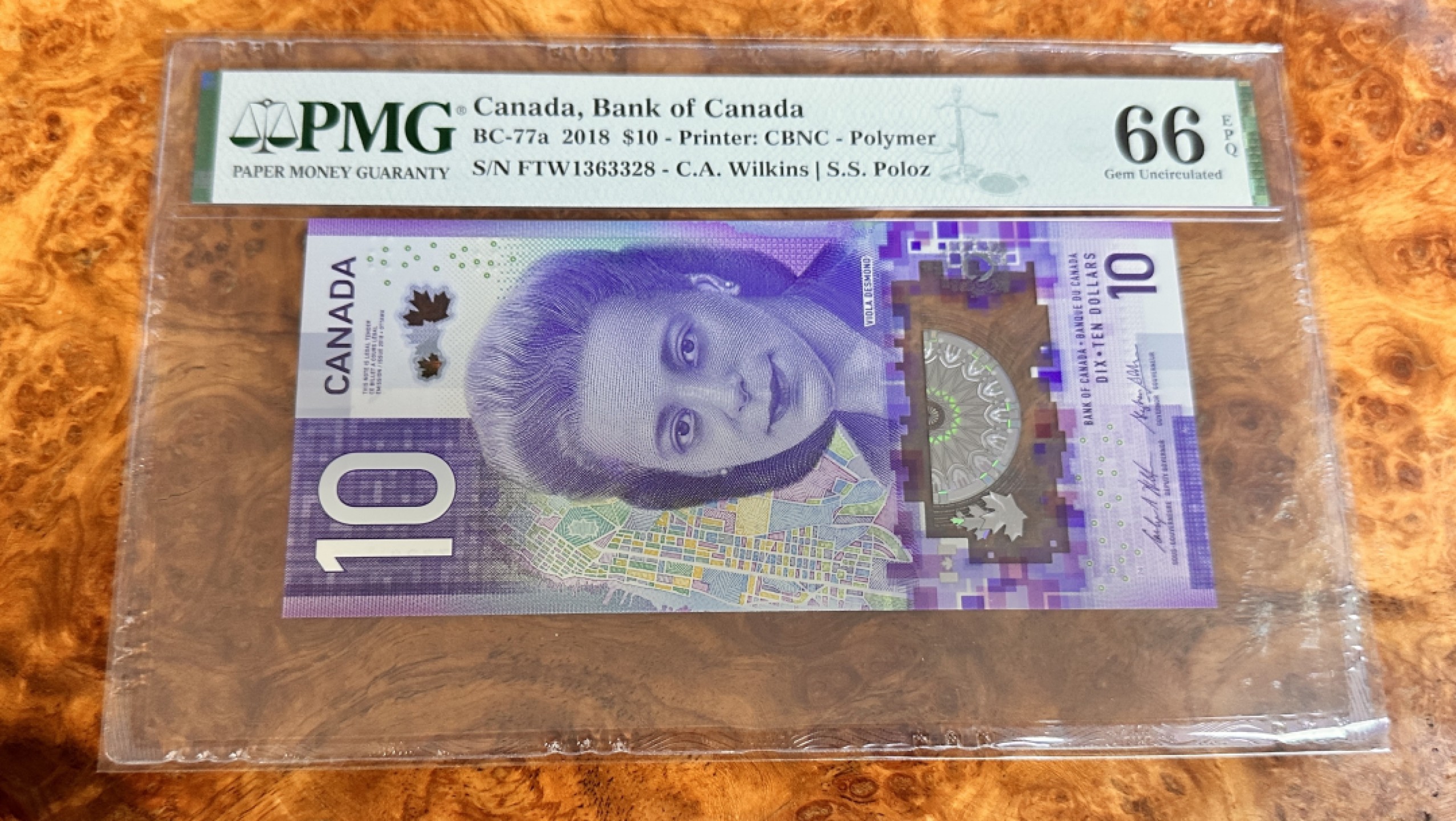 Chase Auction 第20期 - - 外钞、民国钞和人民币混合场！ 2018年加拿大10元，首发冠，PMG66，IBNS世界最佳纸币！