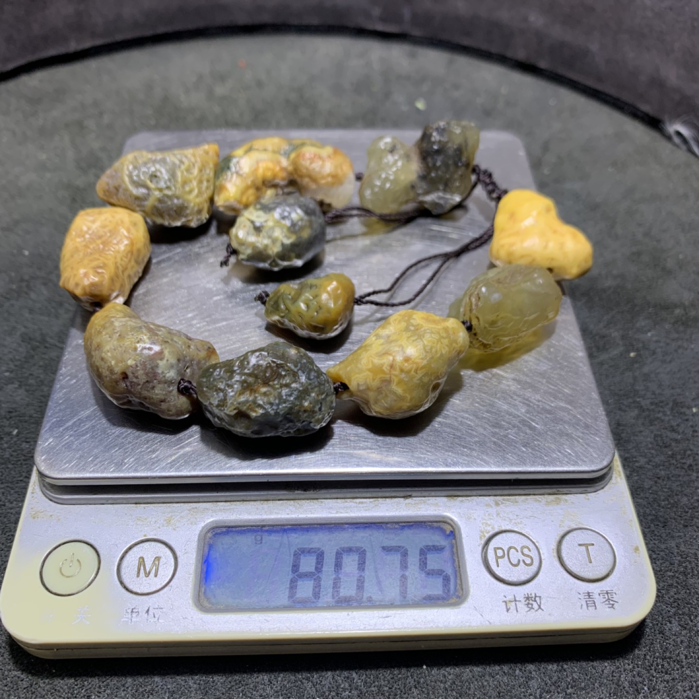 精美大颗粒筋脉石葫芦形原石手工编织手串一条，
