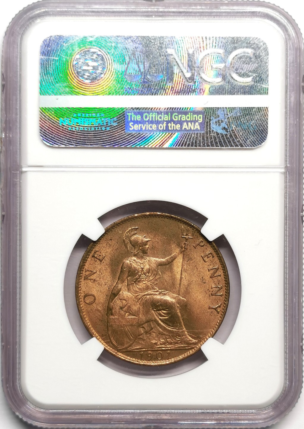 凡希社世界钱币微拍第二百三十三期 1901英国批纱便士大铜NGC-MS64