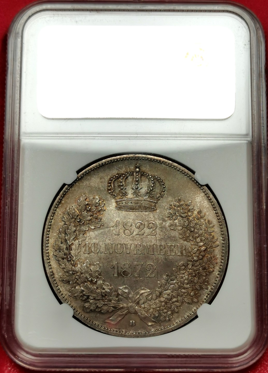 凡希社世界钱币微拍第二百三十三期 1872萨克森金婚2泰勒大银NGC-MS65+淡金色包浆高分天花板！