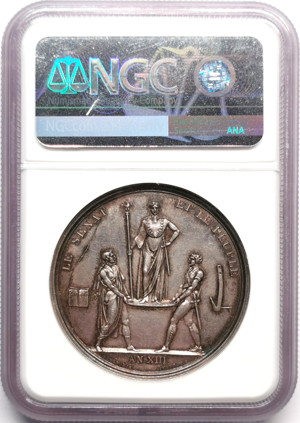 凡希社世界钱币微拍第二百三十三期 1804法国拿破仑加冕纪念银章NGC-MS62黑彩！