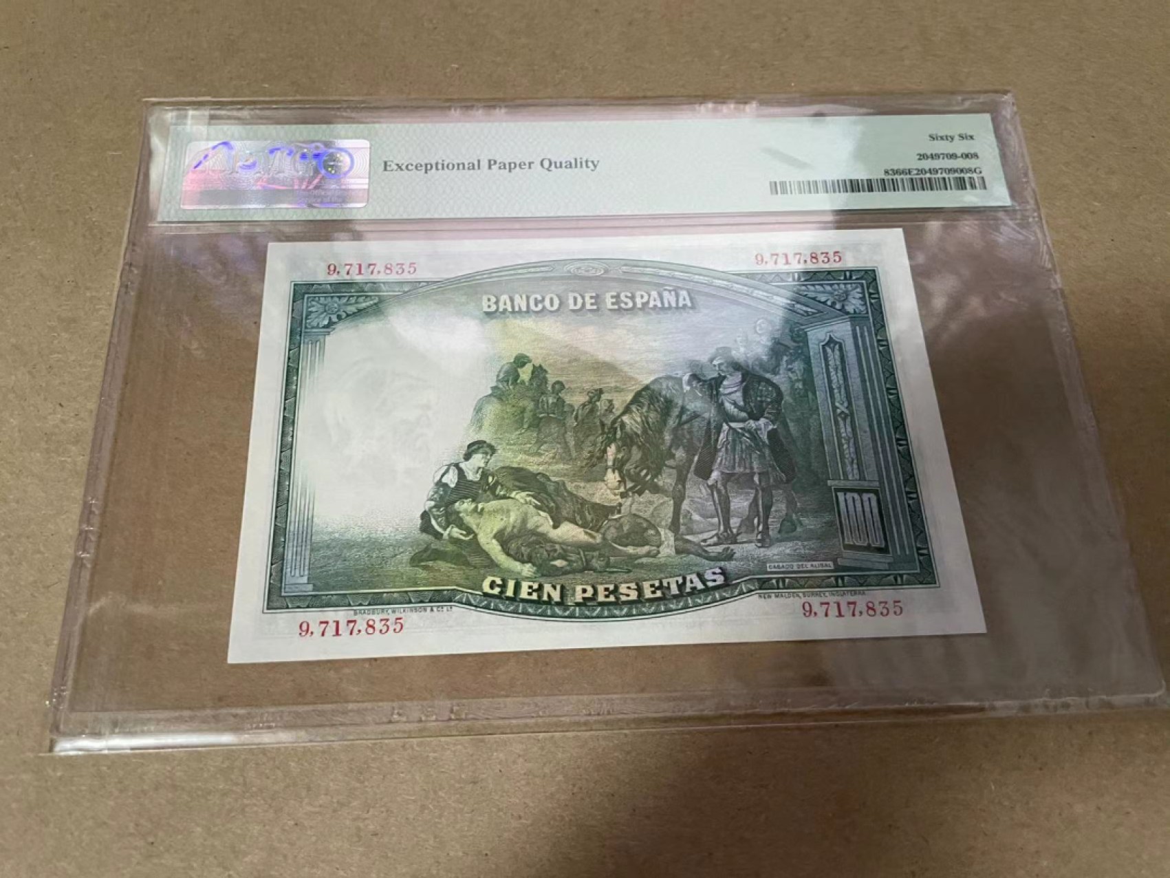 【Blue Auction】✨世界纸币精拍第306期——南越豹子【精】 西班牙 1931年100比塞塔 PMG66EPQ 