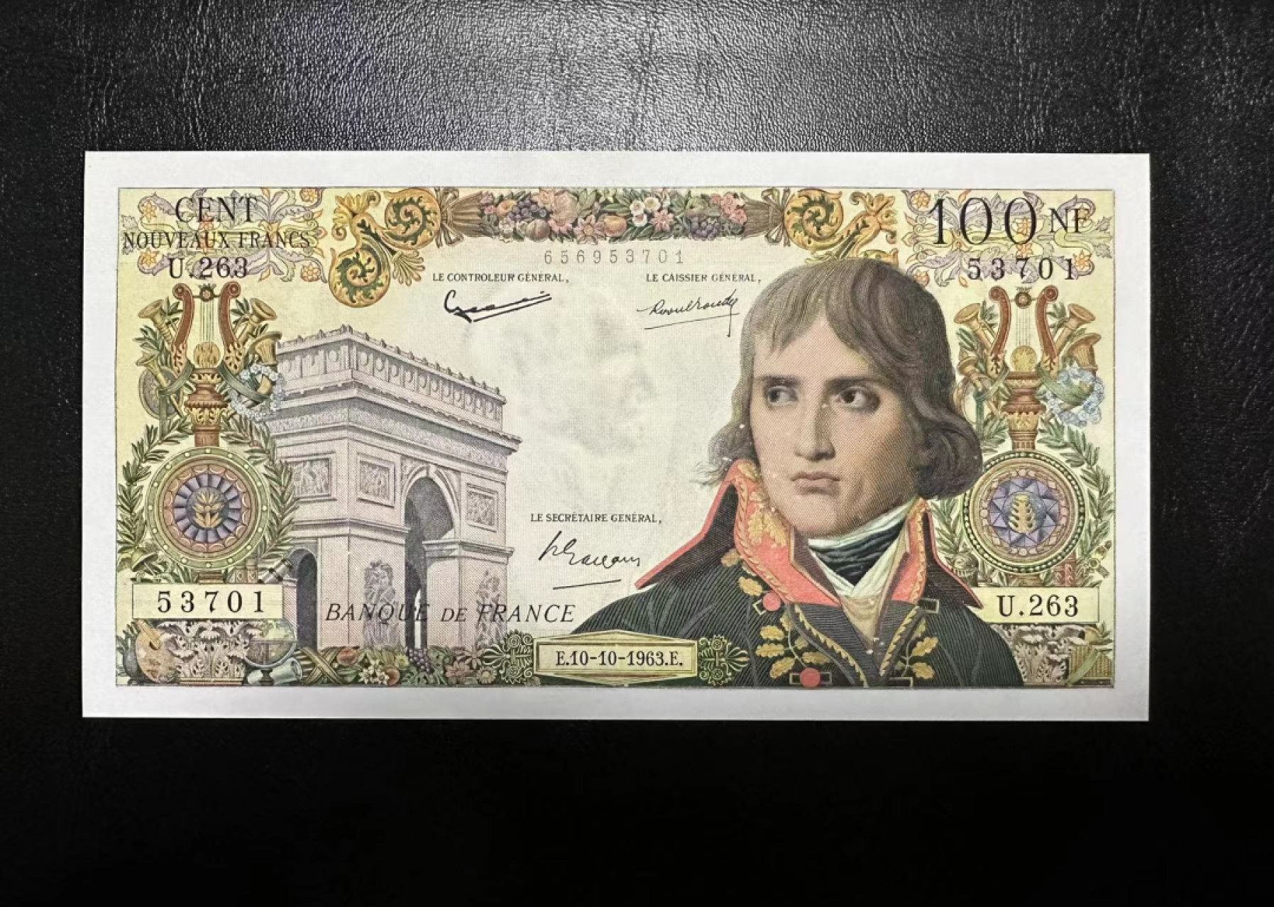 【Blue Auction】✨世界纸币精拍第306期——南越豹子【精】 法国 1963年100新法郎 拿破仑  AU+