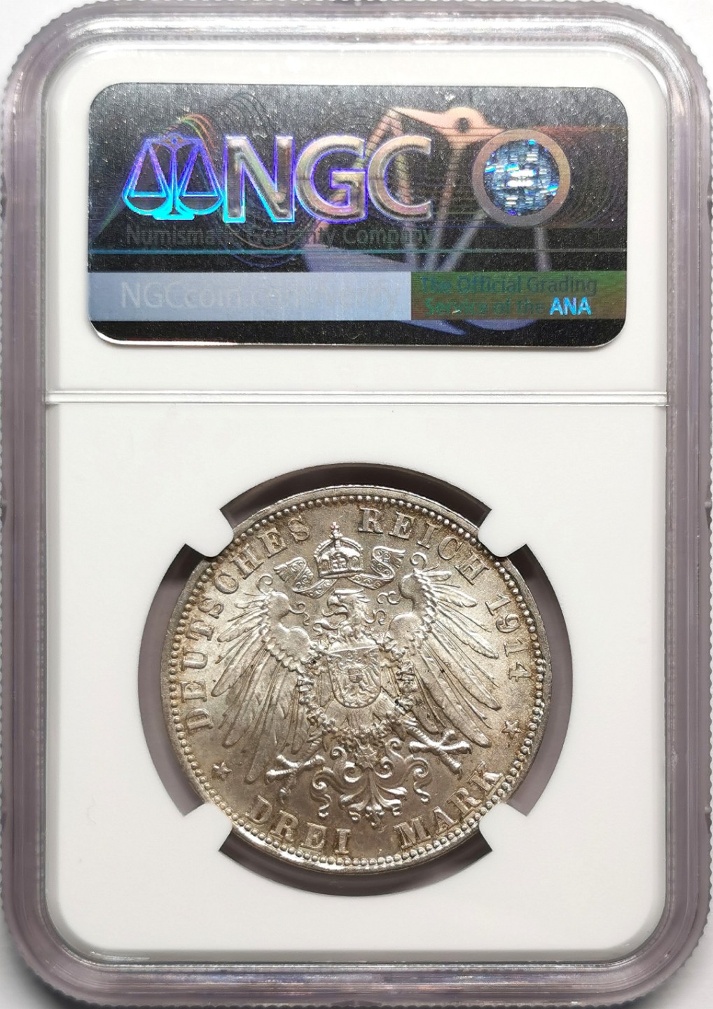 凡希社世界钱币微拍第二百三十三期 1914巴伐利亚3马克NGC-MS64