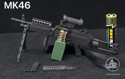 零元拍：1/6 MK46 鸡腔塑料模型摆件，无任何击发功能，黑色涂装 - 零元拍：1/6 MK46 鸡腔塑料模型摆件，无任何击发功能，黑色涂装