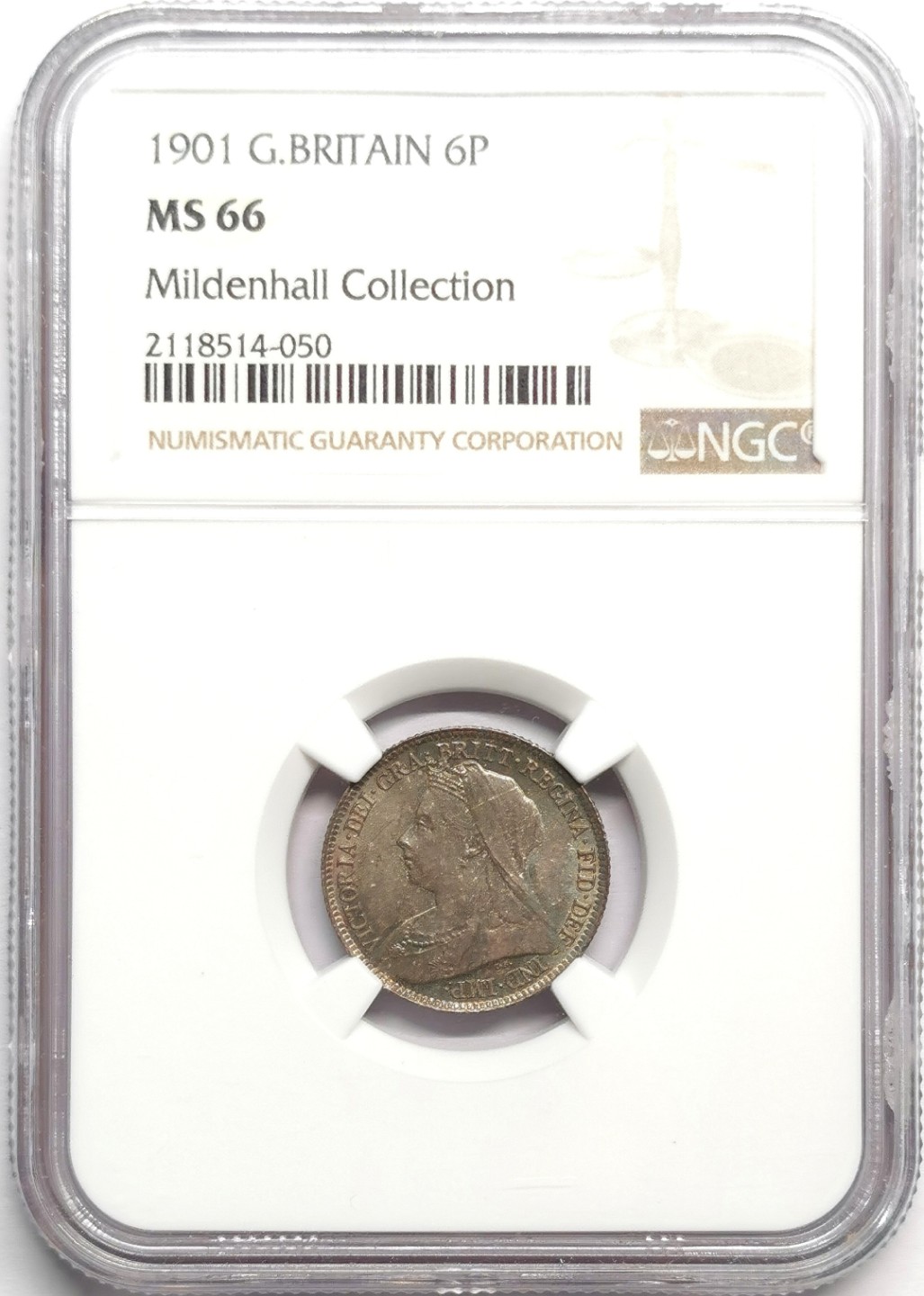 凡希社世界钱币微拍第二百三十三期 1901英国批纱6便士NGC-MS66名家旧藏！