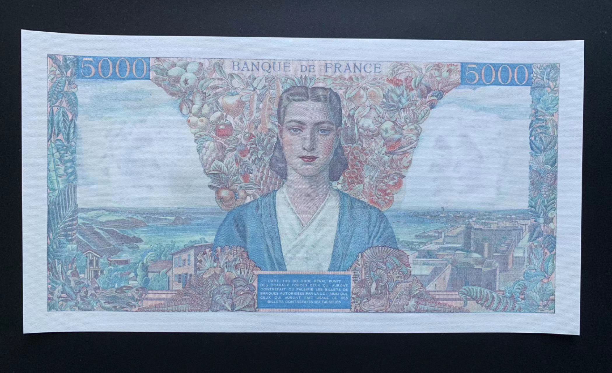 【Blue Auction】✨世界纸币精拍第306期——南越豹子【精】 【倒置号886】法国 1945年5000法郎 大团结 UNC-  大票幅