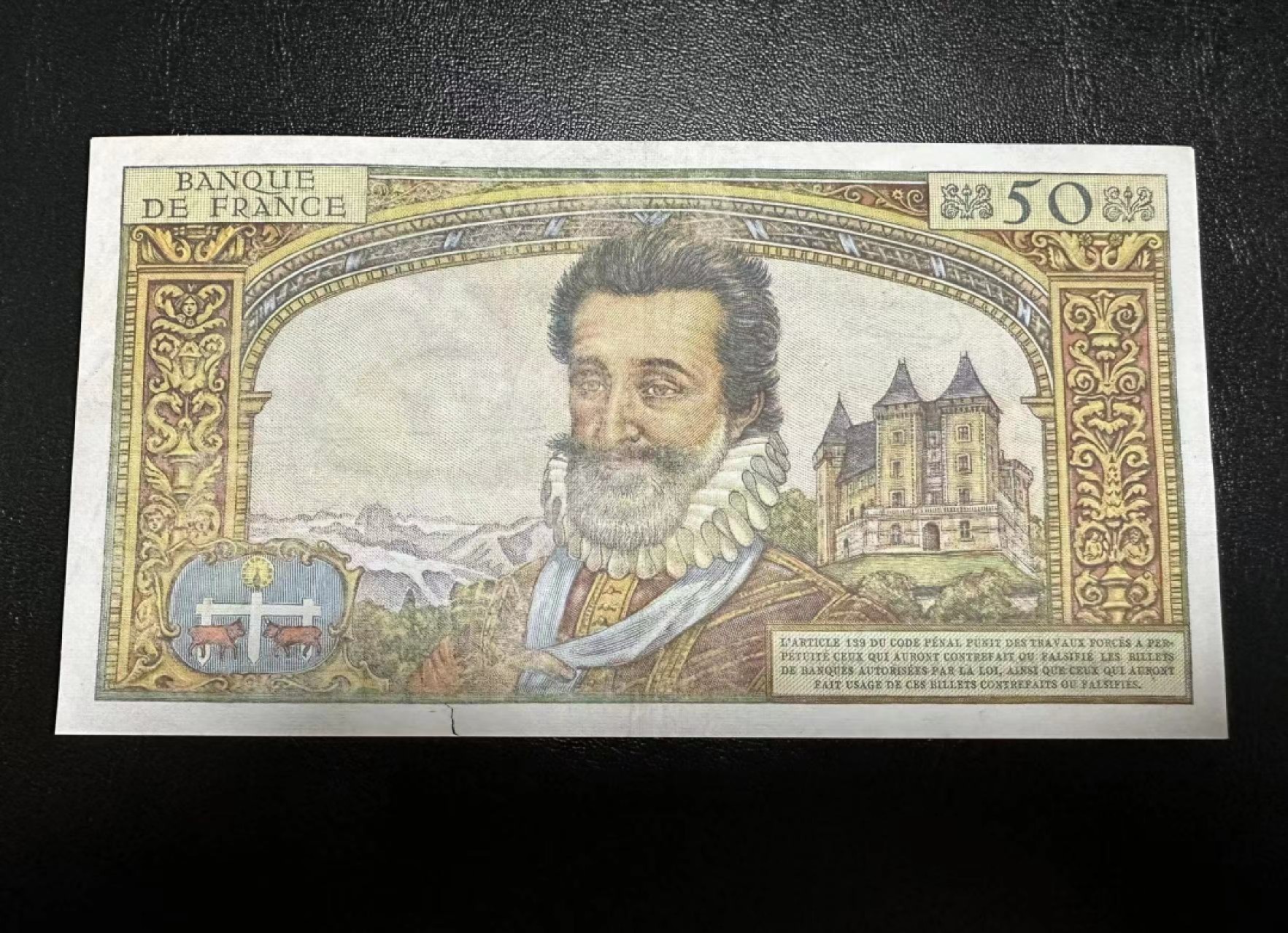 【Blue Auction】✨世界纸币精拍第306期——南越豹子【精】 法国 1959年50新法郎 品相如图 有撕裂 