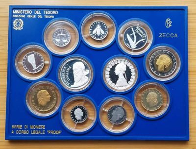 【币将精彩】世界钱币拍卖(2023-3-29) - 意大利造币厂1990年硬币精制版大全套11枚 