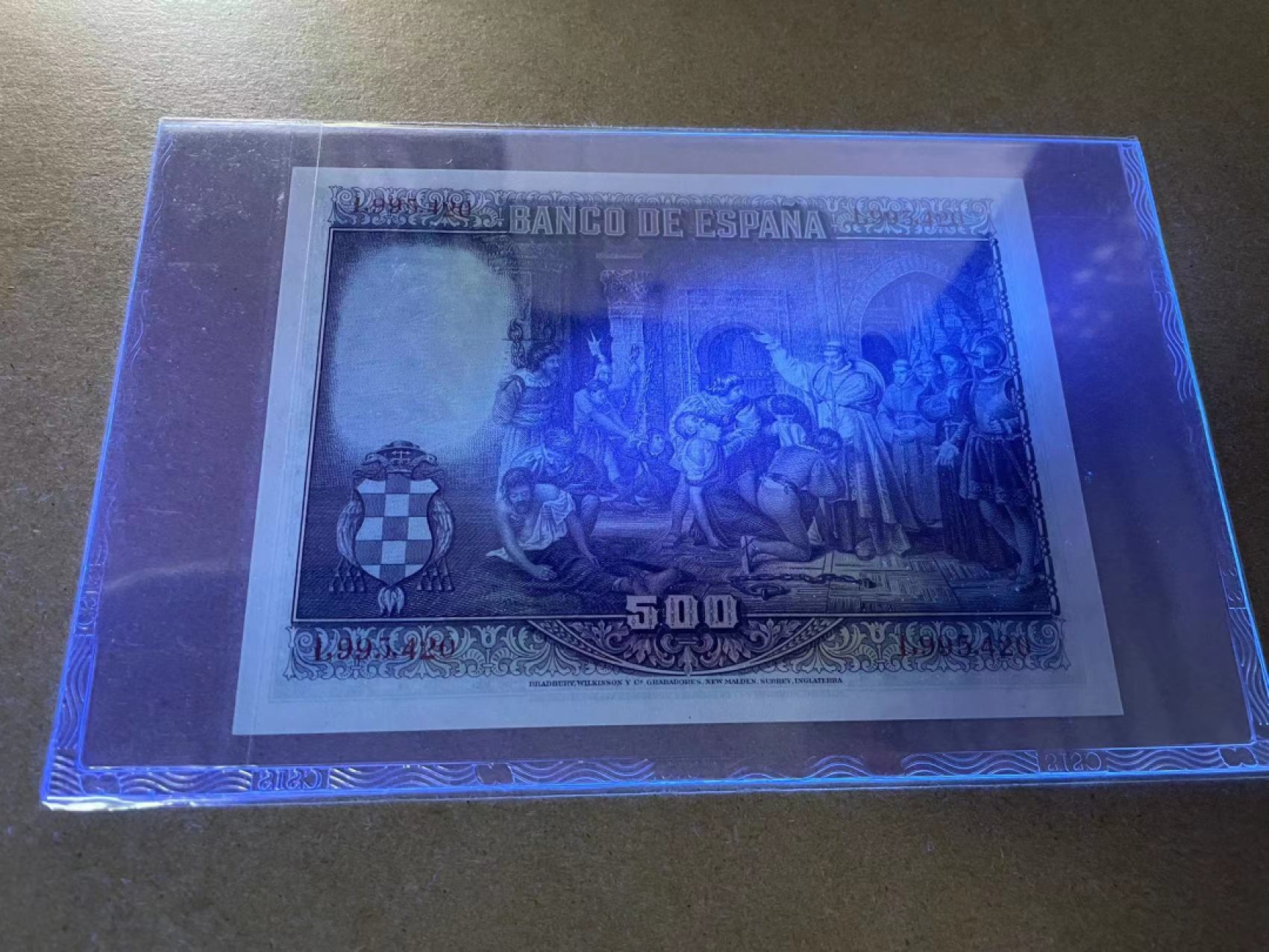 【Blue Auction】✨世界纸币精拍第306期——南越豹子【精】 西班牙 1928年500比塞塔 大方块 全新UNC