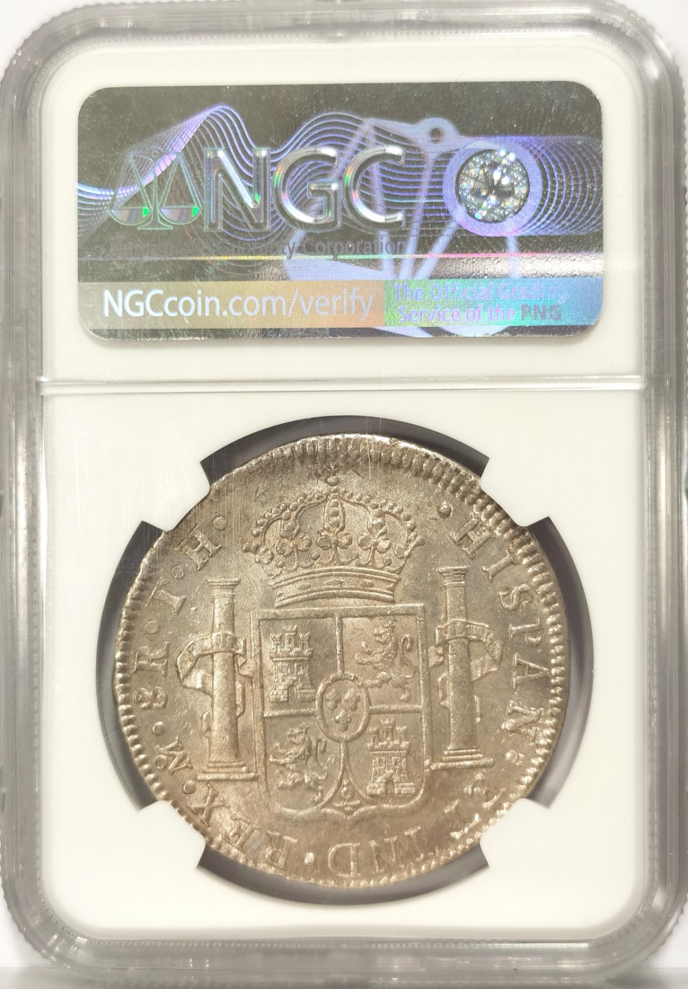 博洋堂“臻选之作”世界钱币精品专场暨第020期（全场包邮） NGC MS63 墨西哥卡洛斯四世 1807 8里亚尔 淡灰色包浆 深打底光十足 63卡四已经非常稀少了 收藏性价比高