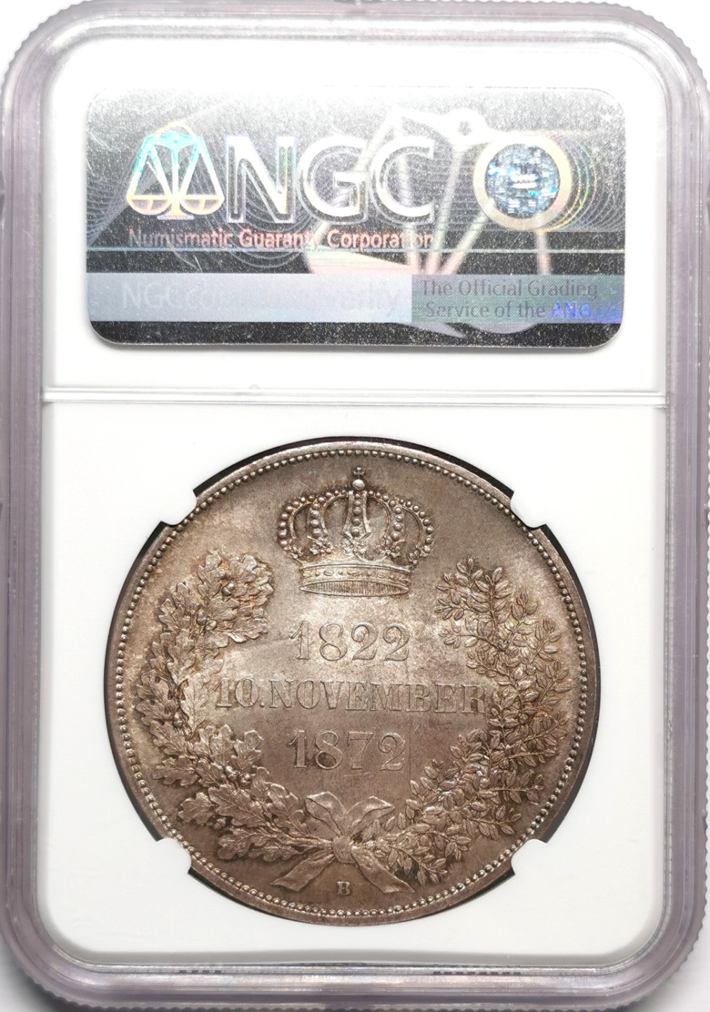 凡希社世界钱币微拍第二百三十三期 1872萨克森金婚2泰勒大银NGC-MS65+淡金色包浆高分天花板！